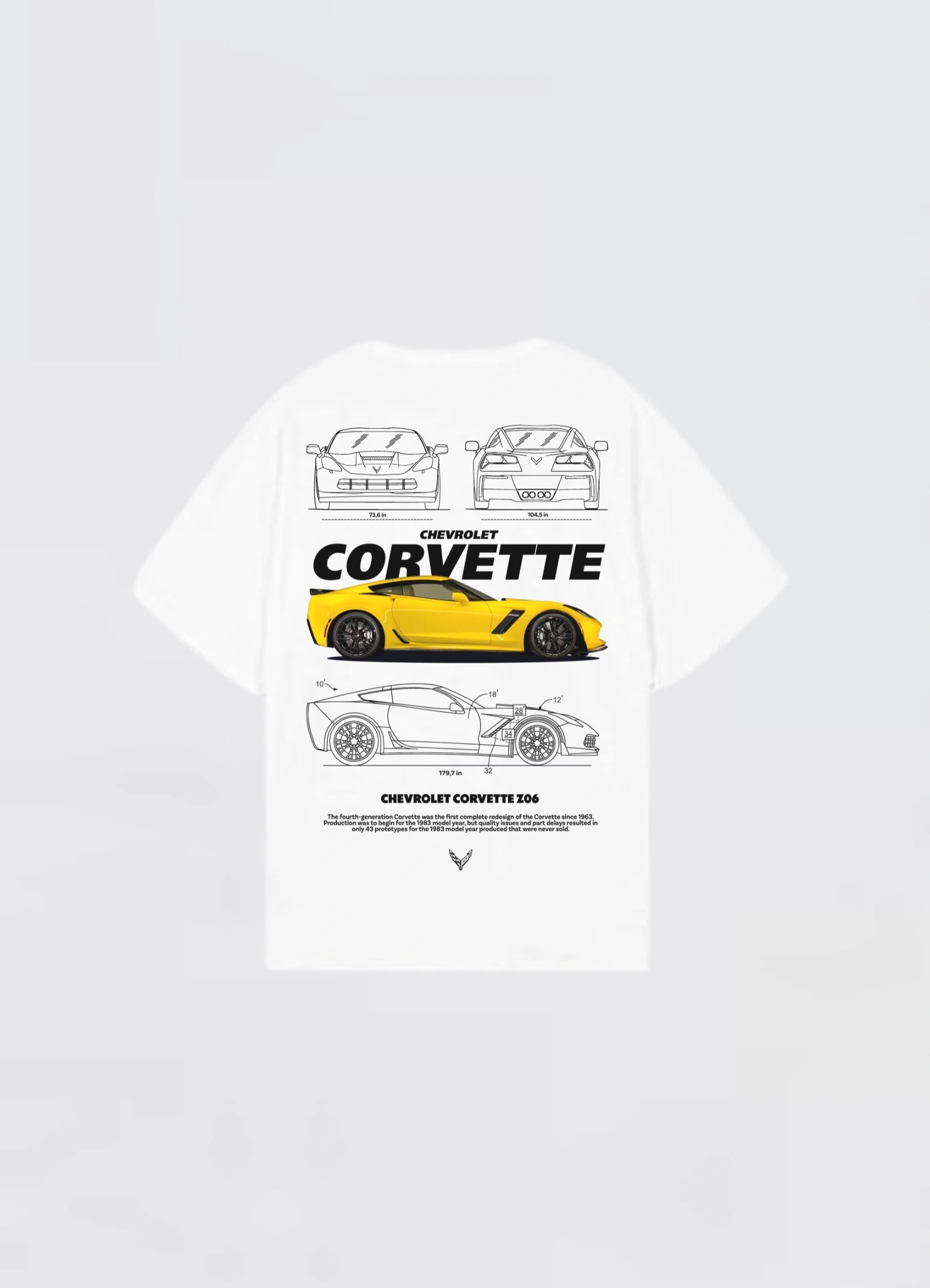 Chevrolet Corvette Oversized T-shirt Off - white - Strells