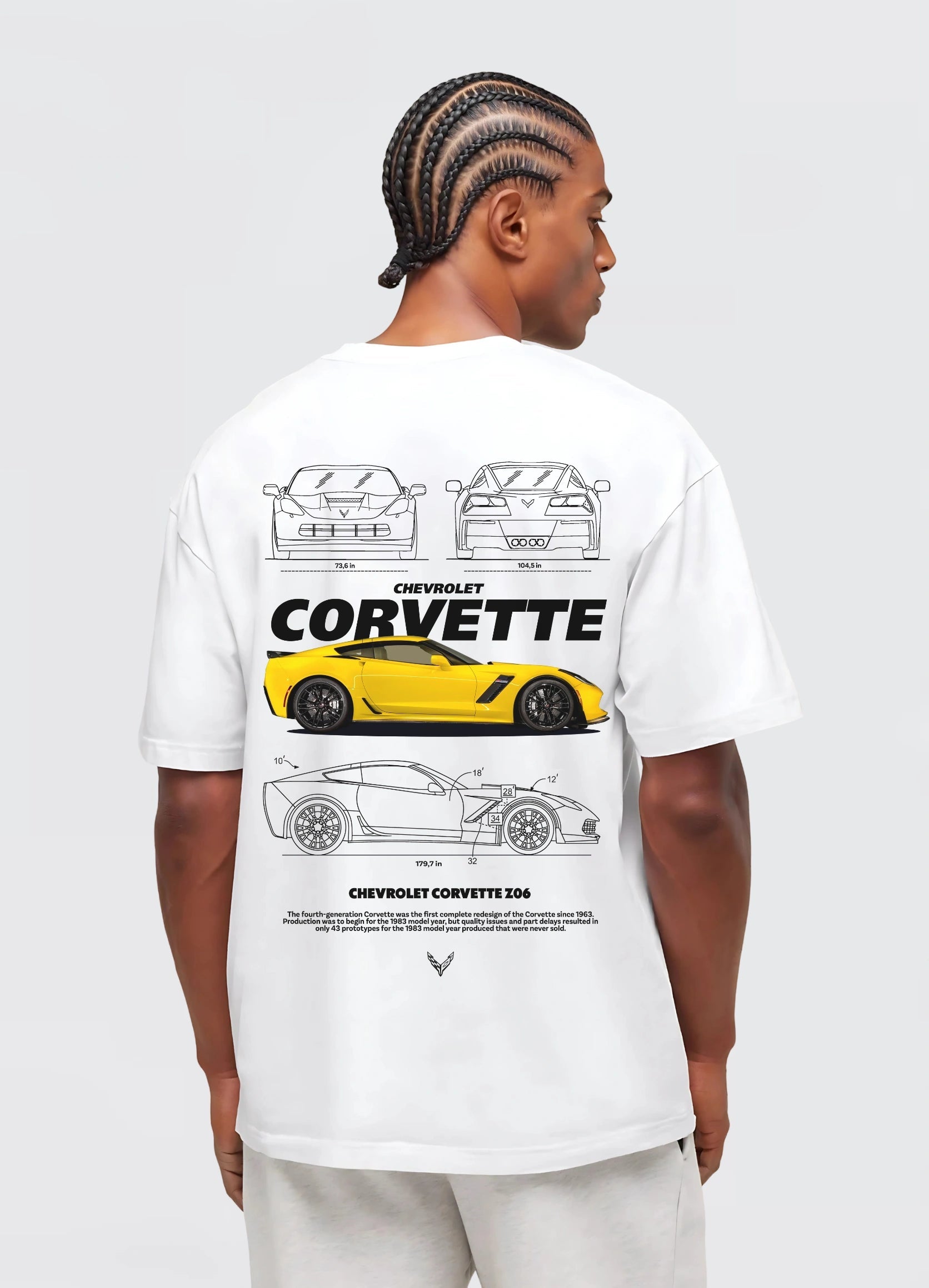 Chevrolet Corvette Oversized T-shirt Off - white - Strells