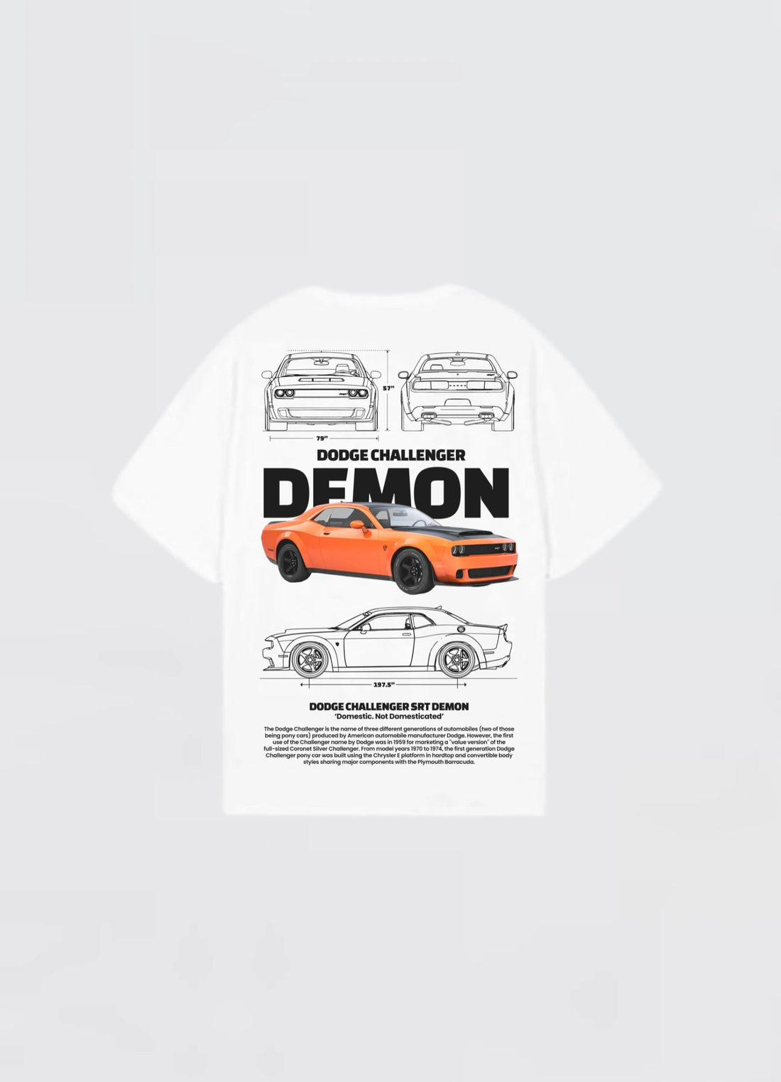Dodge Challenger SRT Demon Oversized T-shirt Off - white - Strells