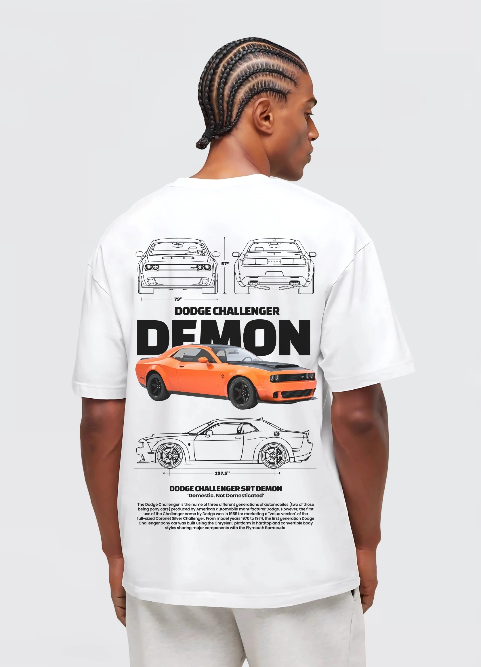 Dodge Challenger SRT Demon Oversized T-shirt Off - white - Strells
