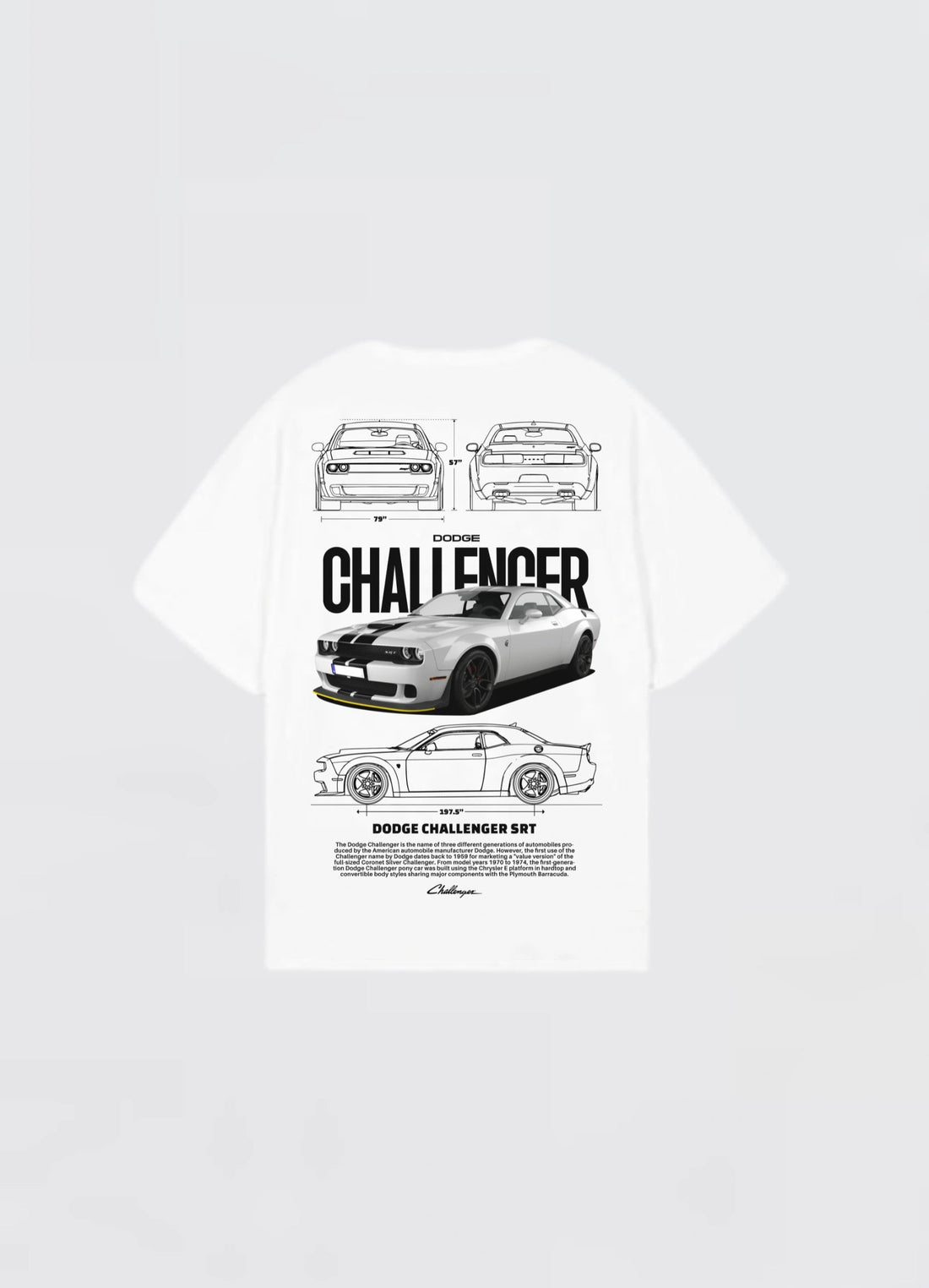 Dodge Challenger SRT Oversized T-shirt Off - white - Strells