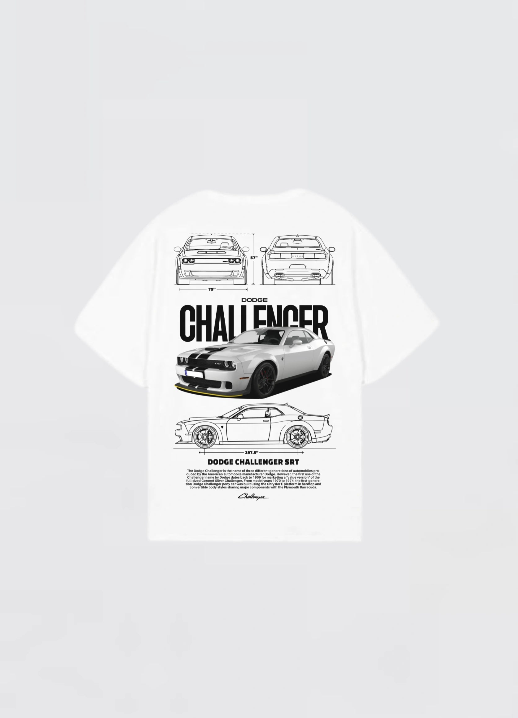 Dodge Challenger SRT Oversized T-shirt Off - white - Strells