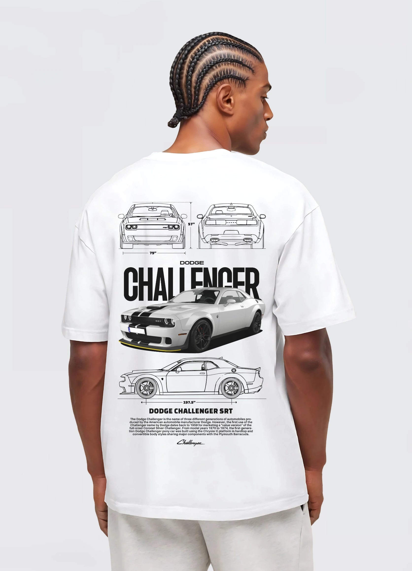 Dodge Challenger SRT Oversized T-shirt Off - white - Strells