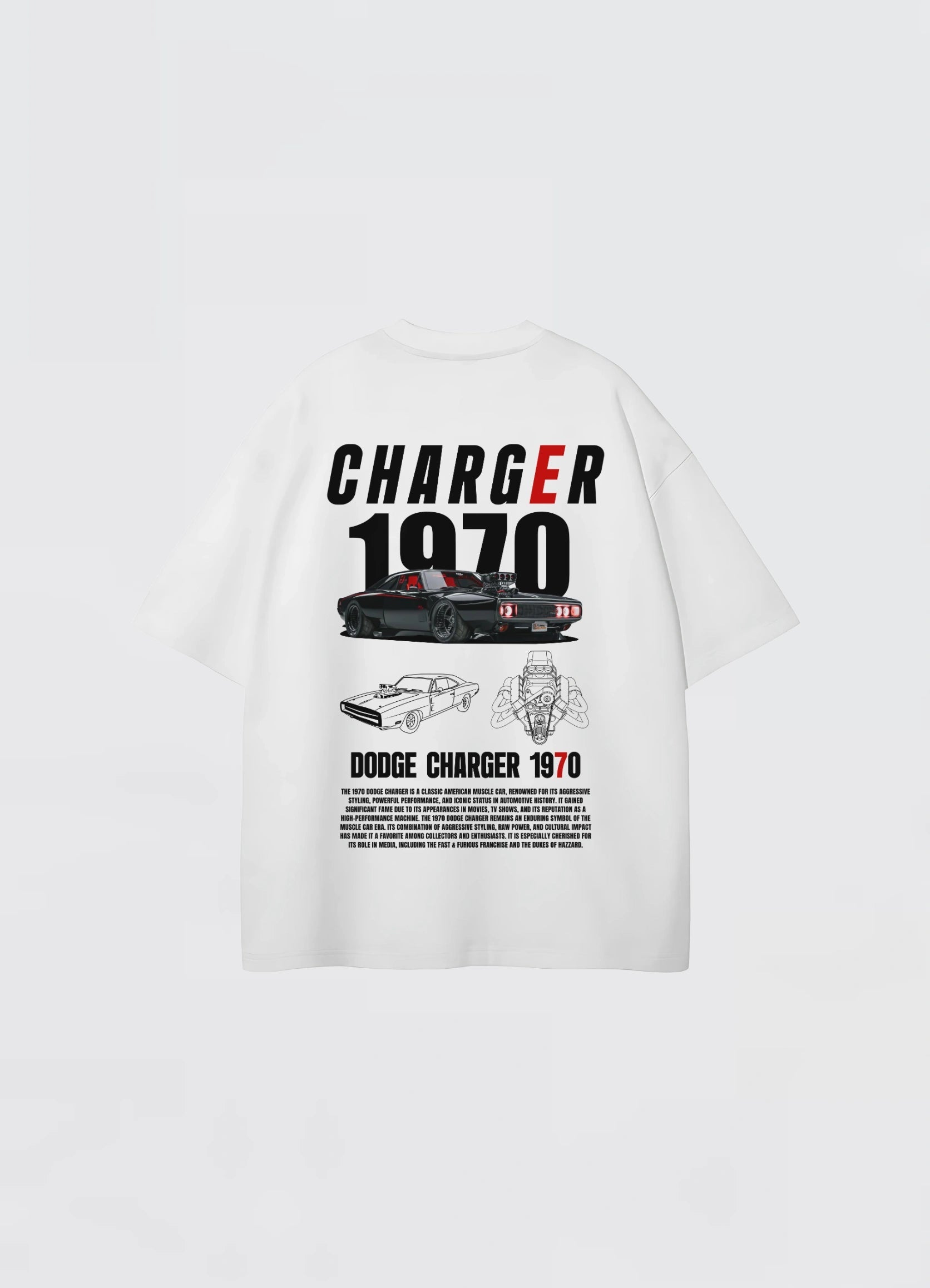 Dodge Charger 1970 Oversized T-shirt Off - white - Strells