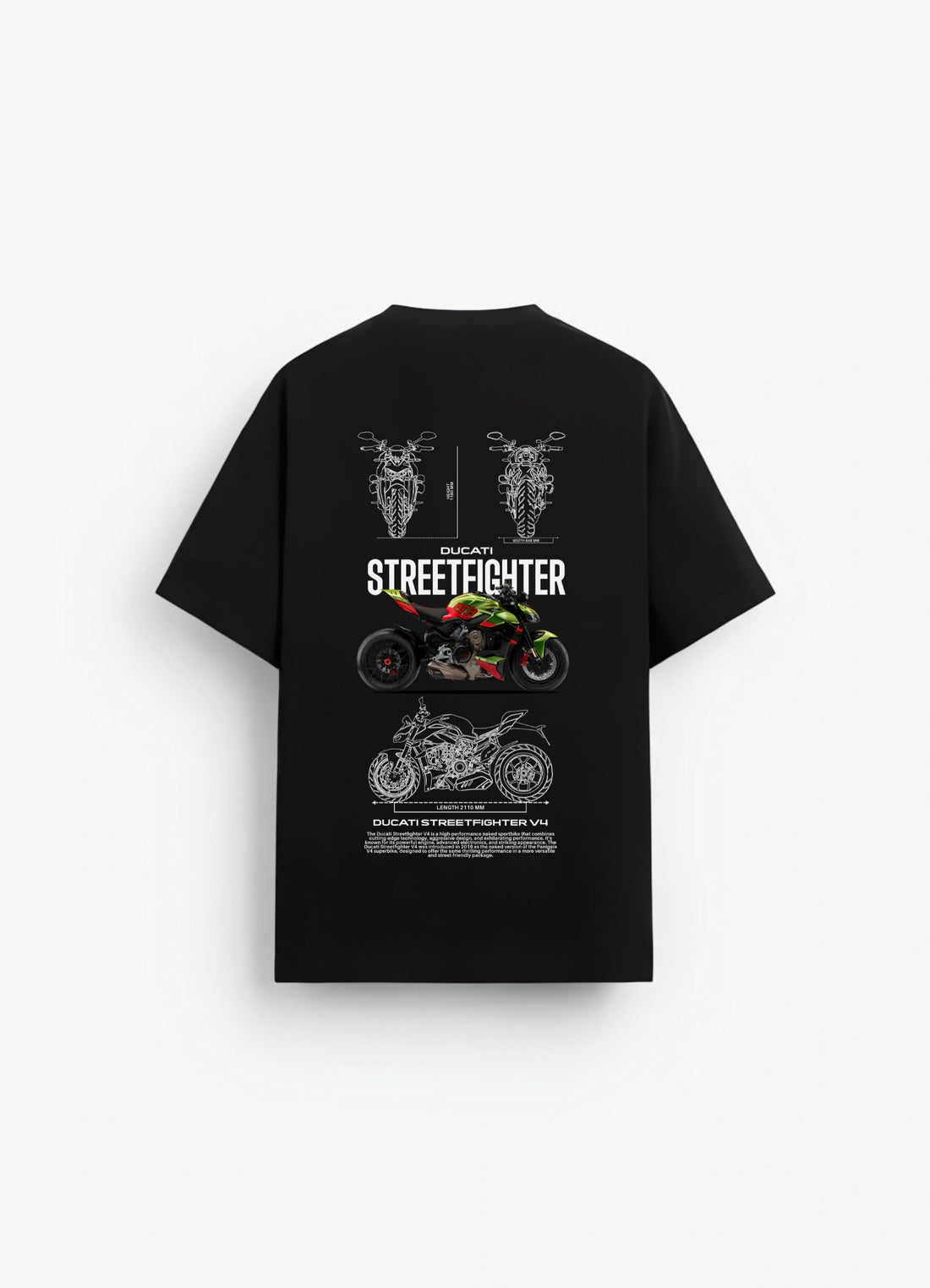 Ducati Streetfighter V4 Bike Oversized T-shirt - Strells
