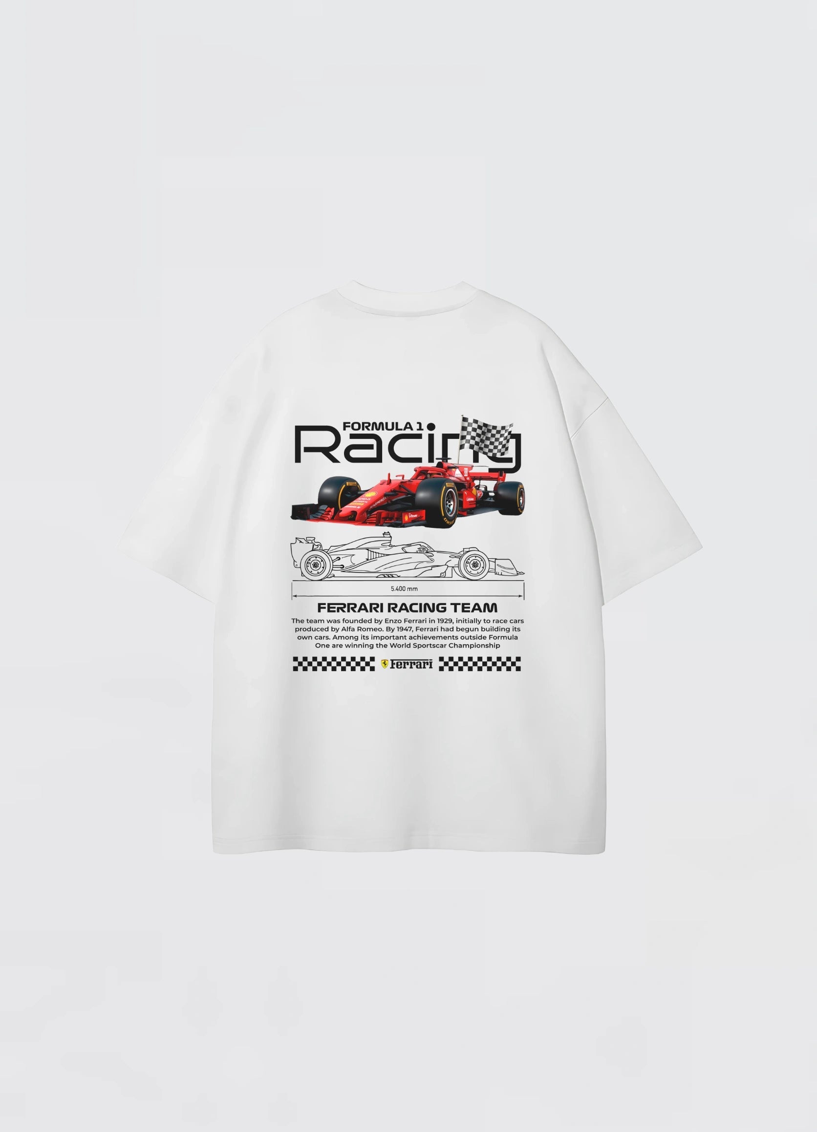 F1 Ferrari Racing Team Oversized T-shirt Off - white - Strells