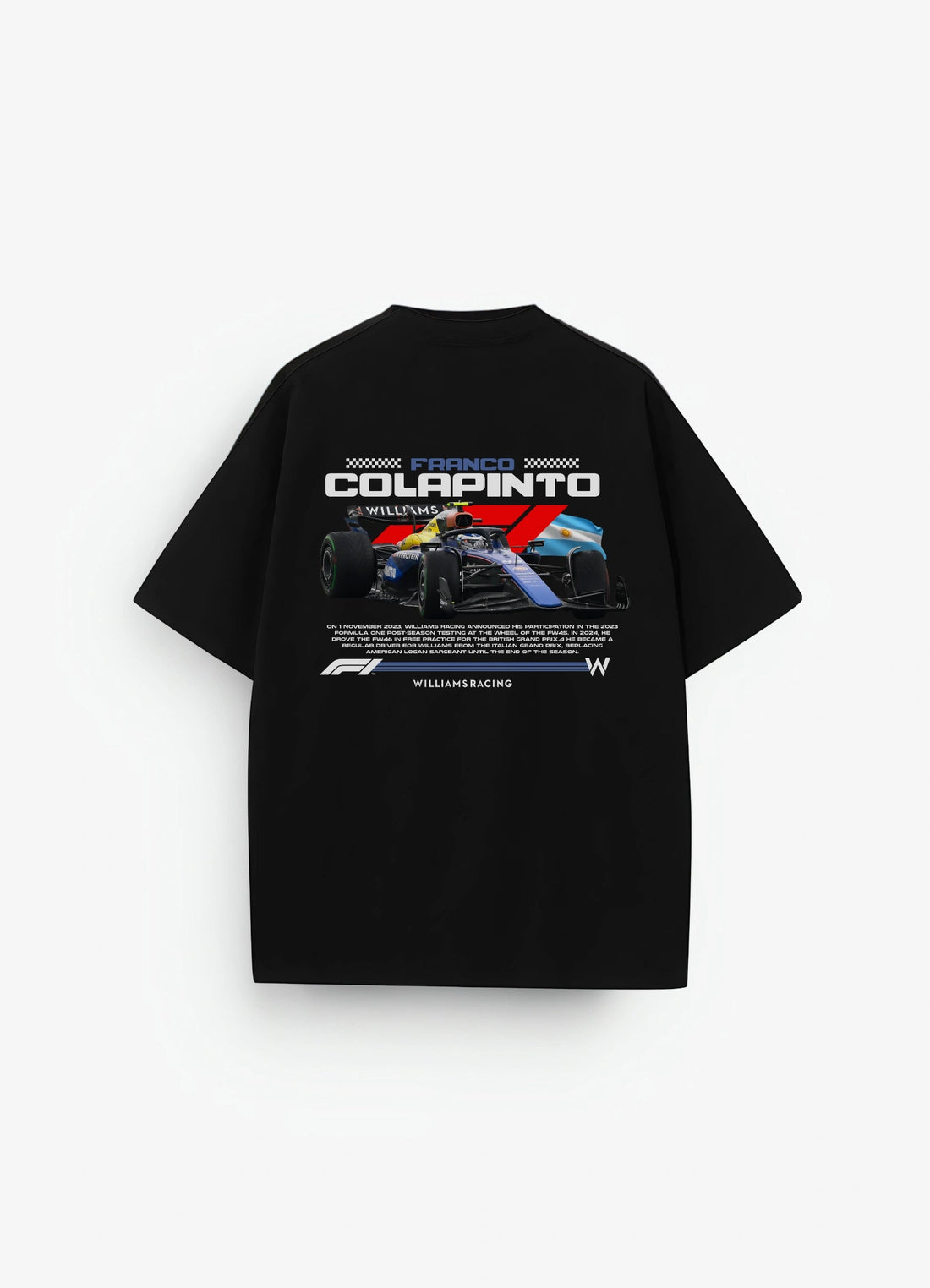 F1 Franco Colapinto Oversized T-shirt Black - Strells