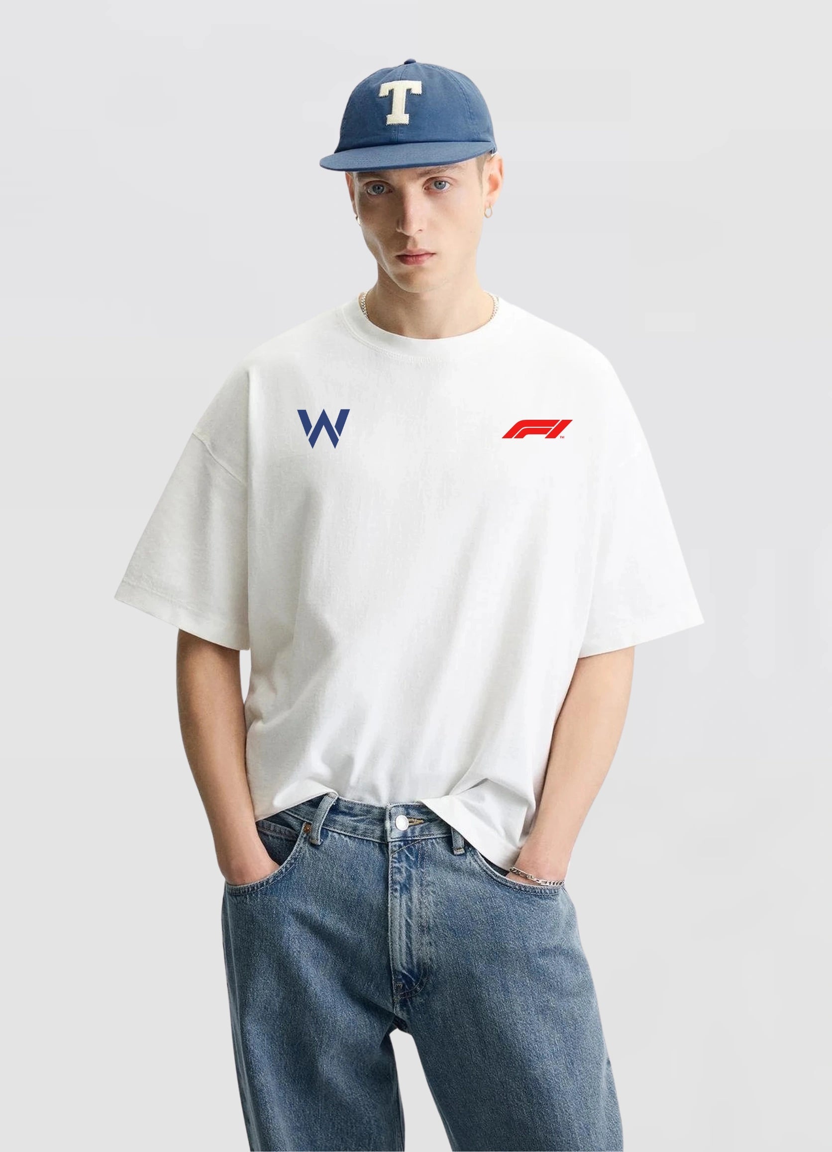 F1 Franco Colapinto Oversized T-shirt Off - white - Strells