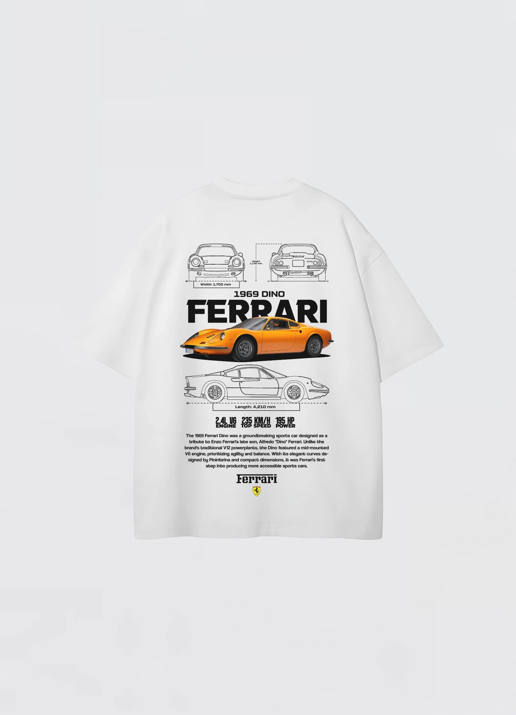 Ferrari Dino 1969 Oversized T-shirt Off - white - Strells
