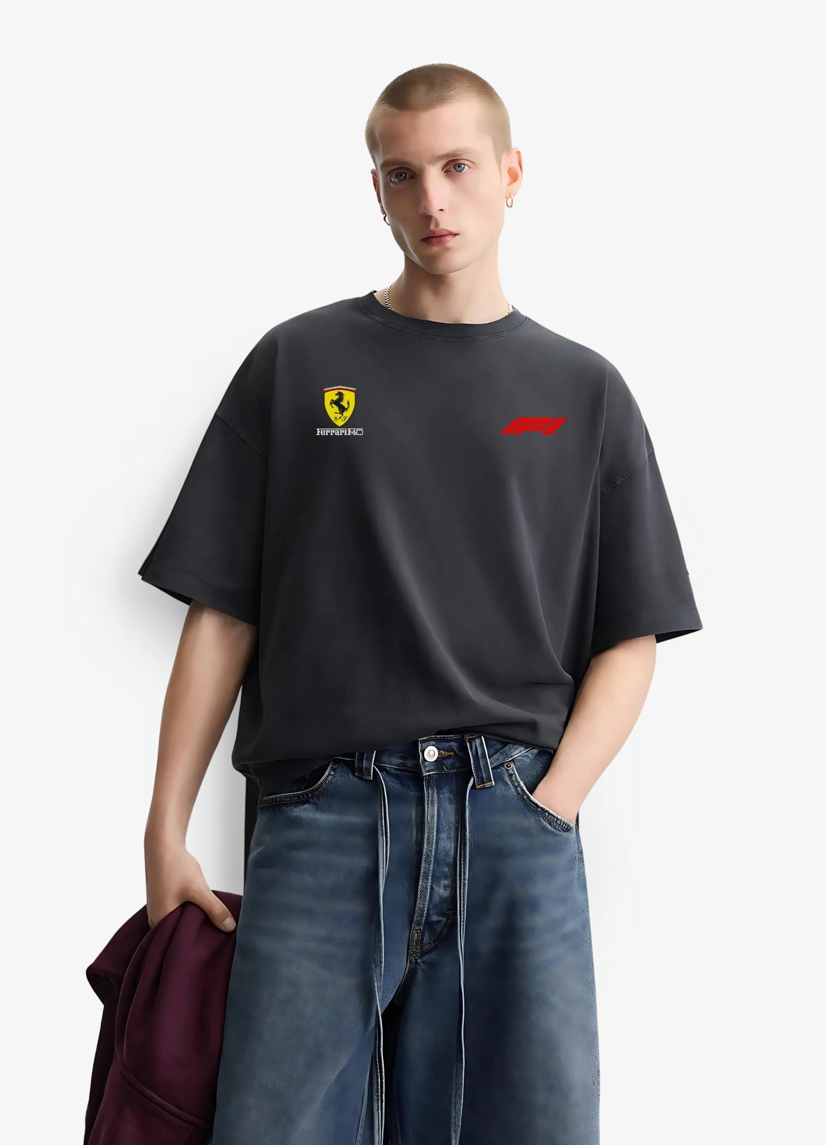 Ferrari F1 SF - 25 Oversized T-shirt Black - Strells