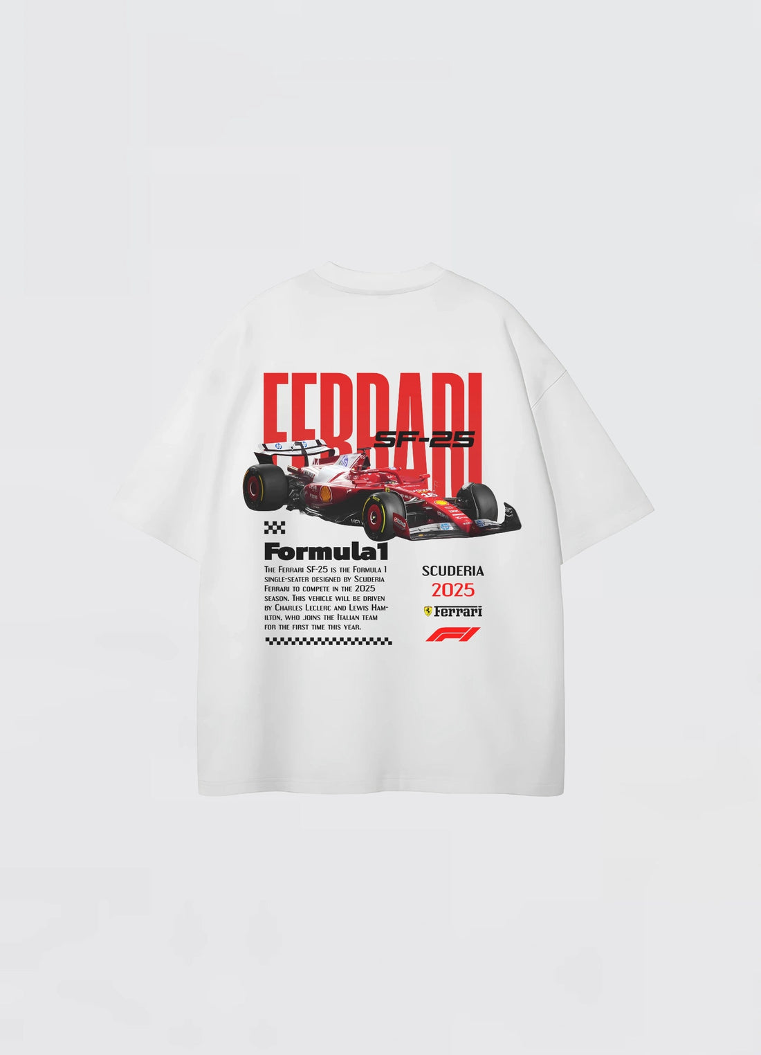 Ferrari F1 SF - 25 Oversized T-shirt Off - white - Strells