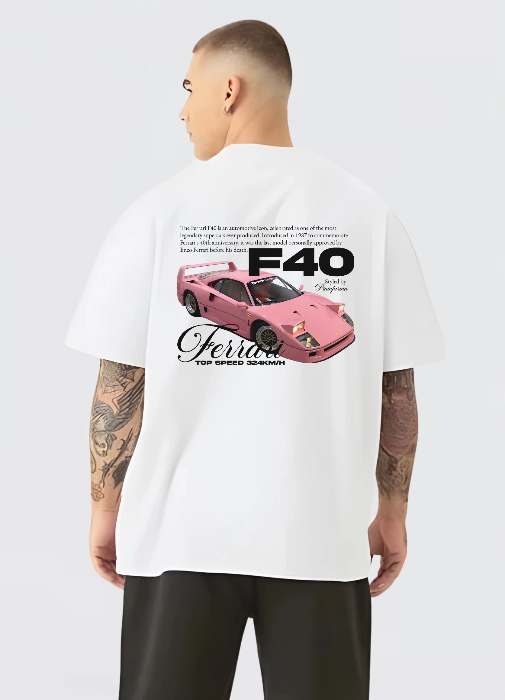 Ferrari F40 Oversized T-shirt Off - white - Strells