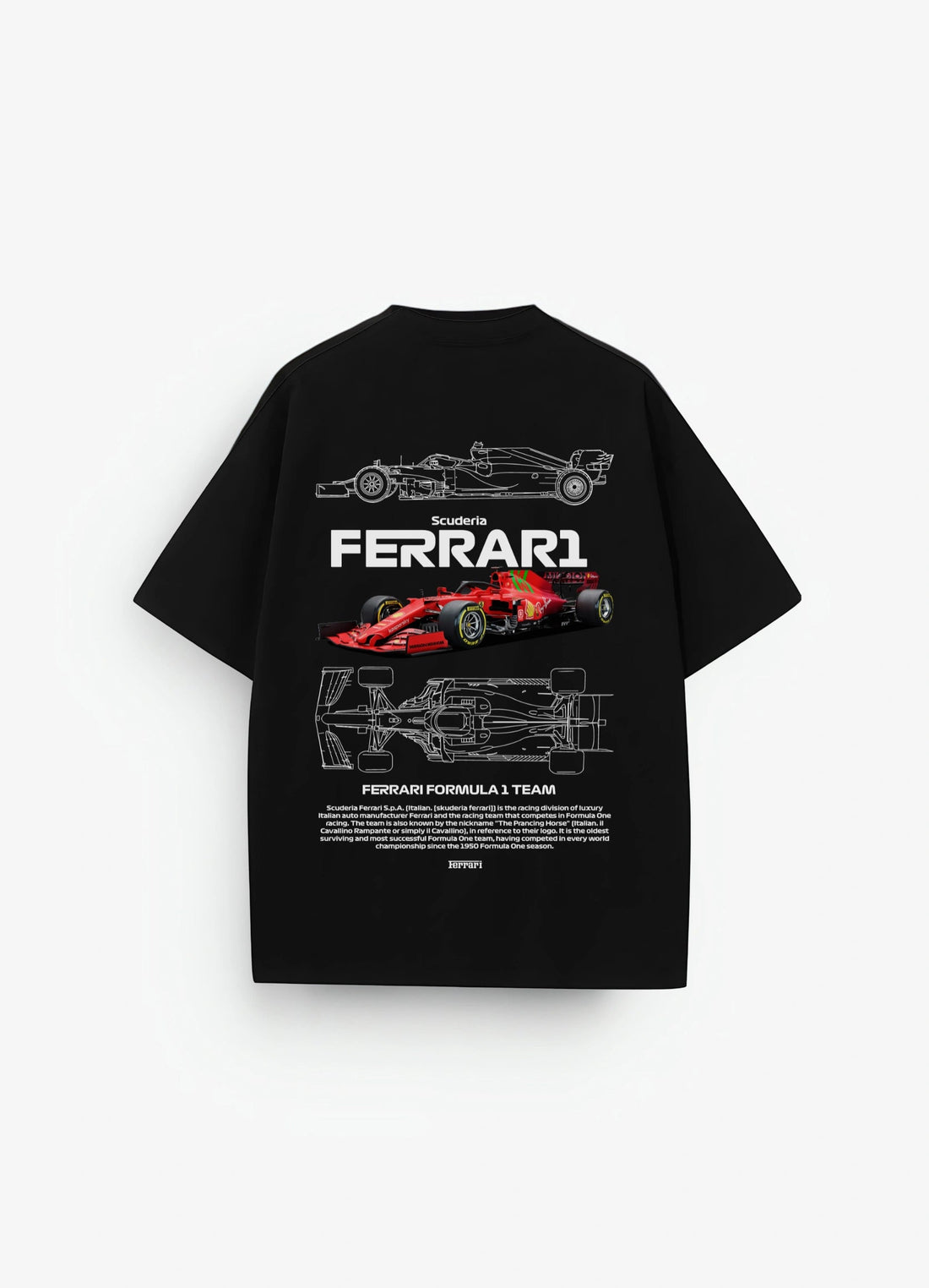 Ferrari Formula 1 Team Oversized T-shirt Black - Strells