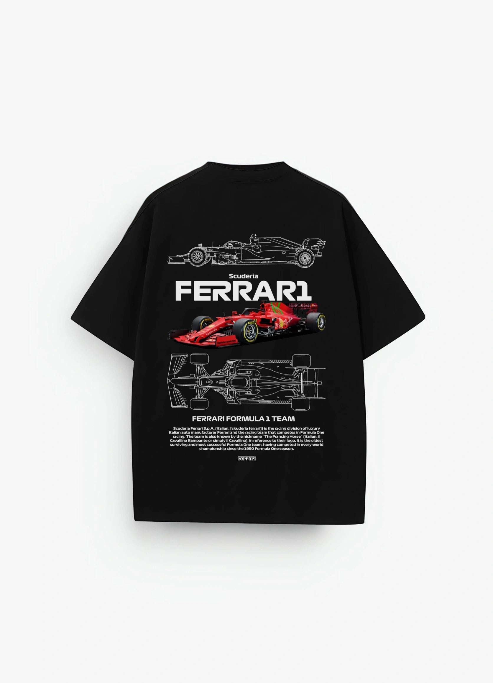 Ferrari Formula 1 Team Oversized T-shirt Black - Strells