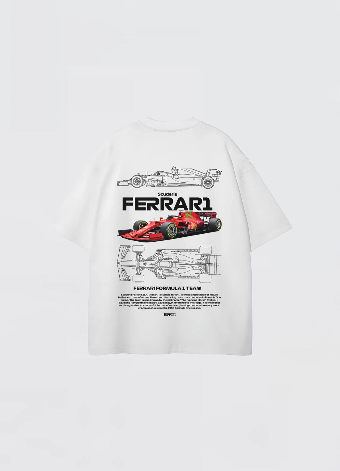 Ferrari Formula 1 Team Oversized T-shirt Off - white - Strells
