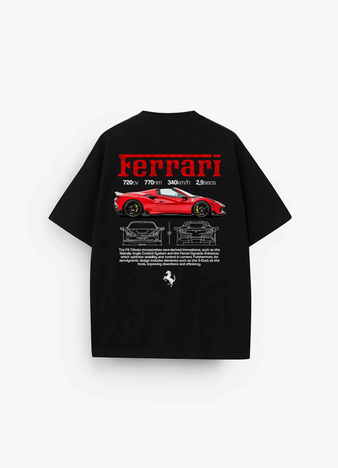 Ferrari Oversized T-shirt Black - Strells
