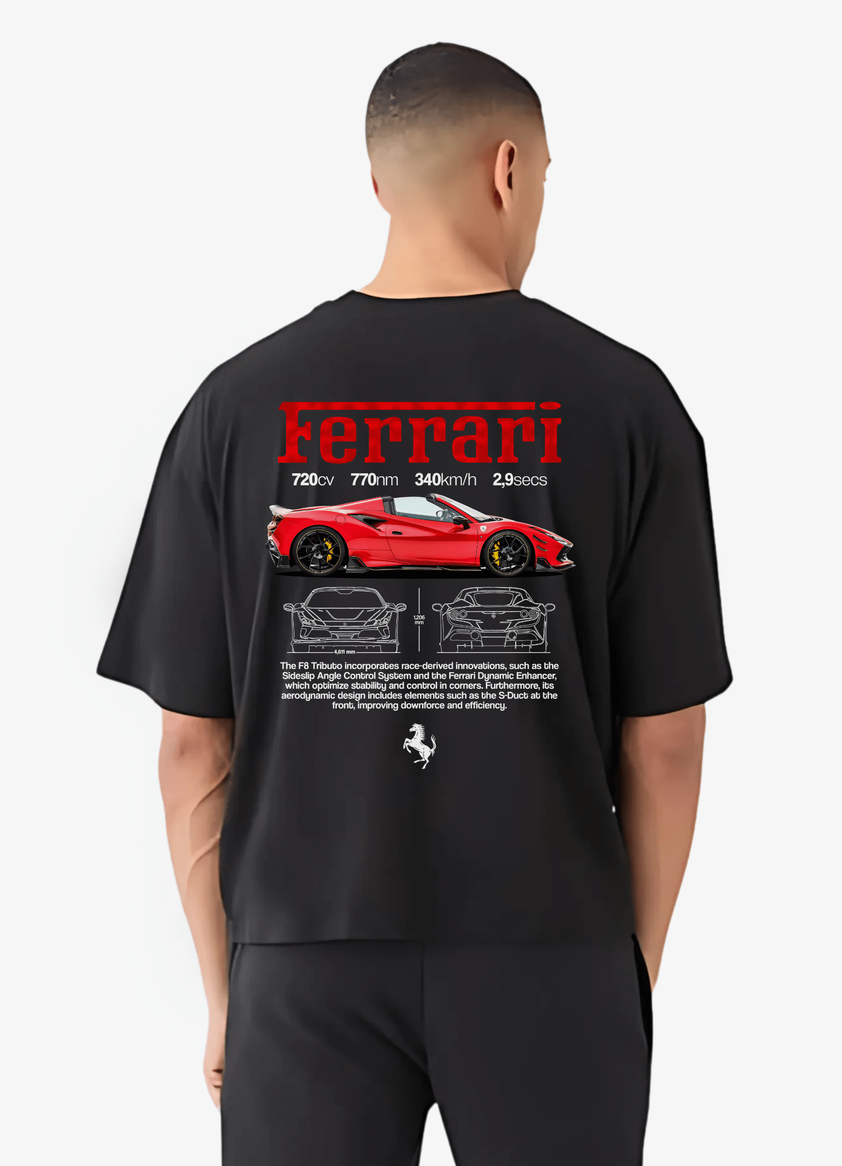 Ferrari Oversized T-shirt Black - Strells