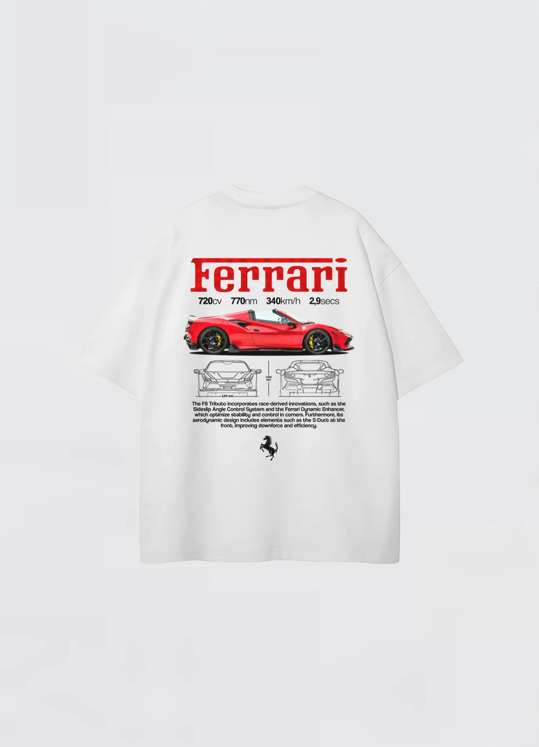 Ferrari Oversized T-shirt Off - white - Strells