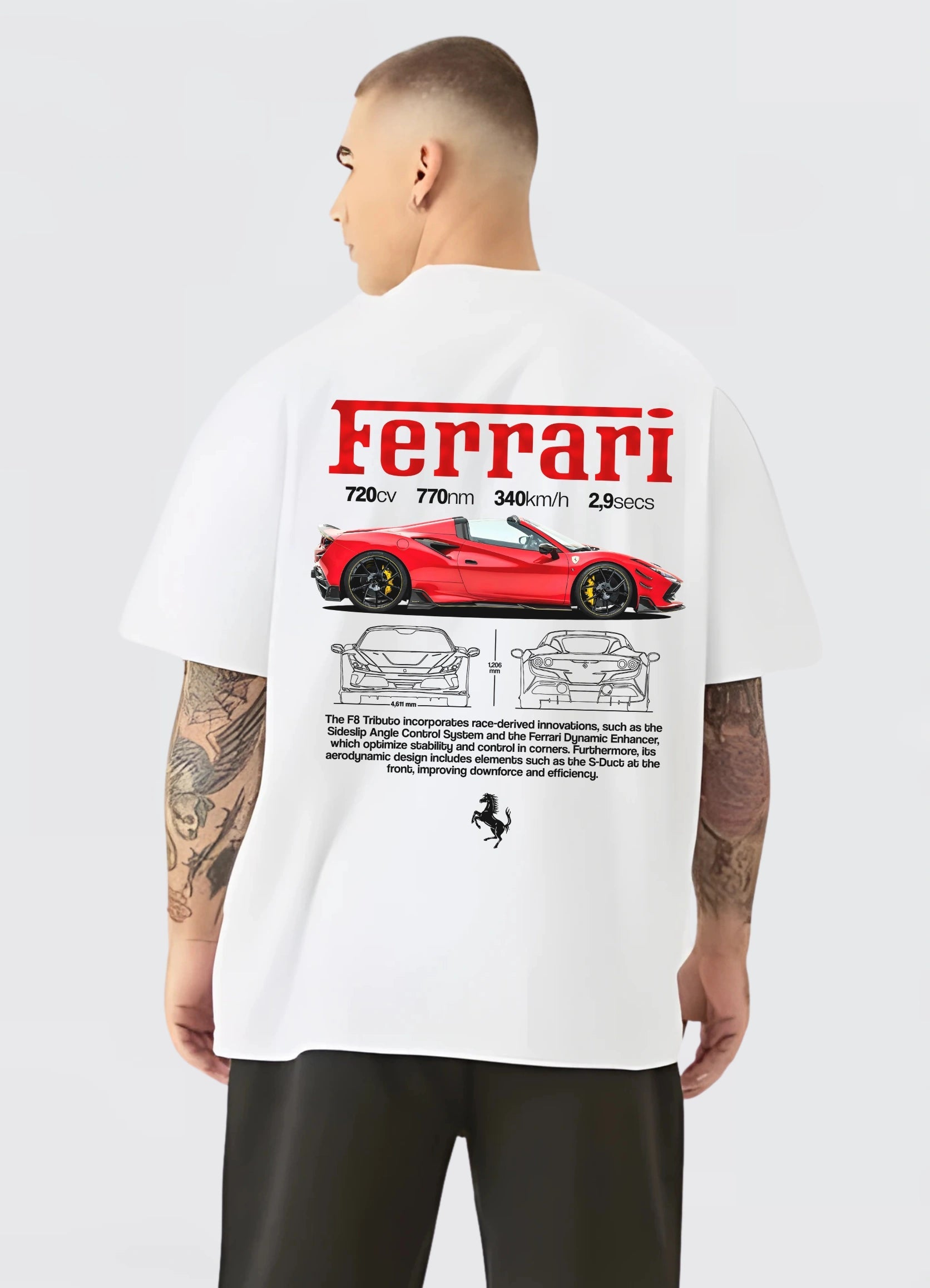 Ferrari Oversized T-shirt Off - white - Strells