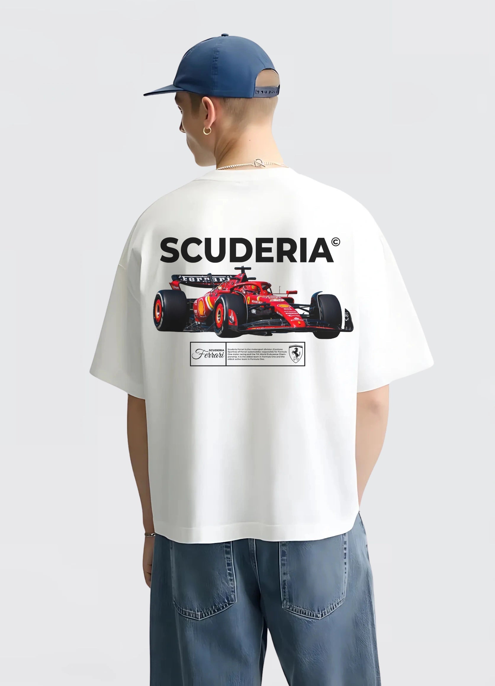 Ferrari Scuderia F1 Oversized T-shirt White - Strells