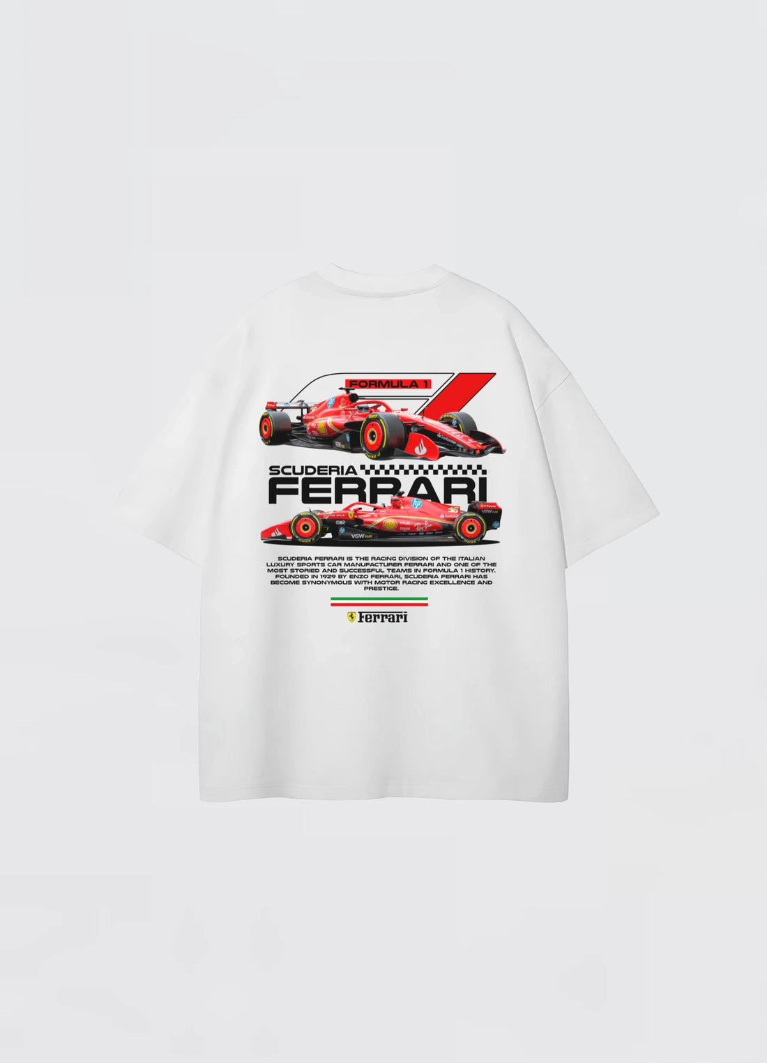 Ferrari Scuderia F1 Oversized T-shirt White - Strells
