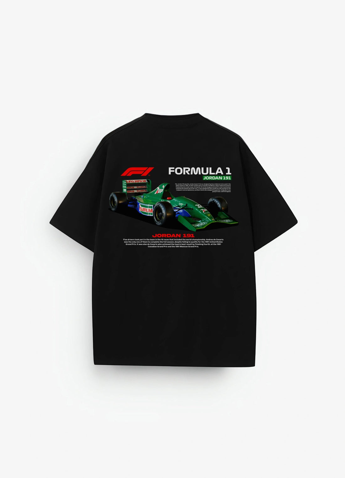 Fomula 1 jordan 191 Oversized T-shirt Black - Strells