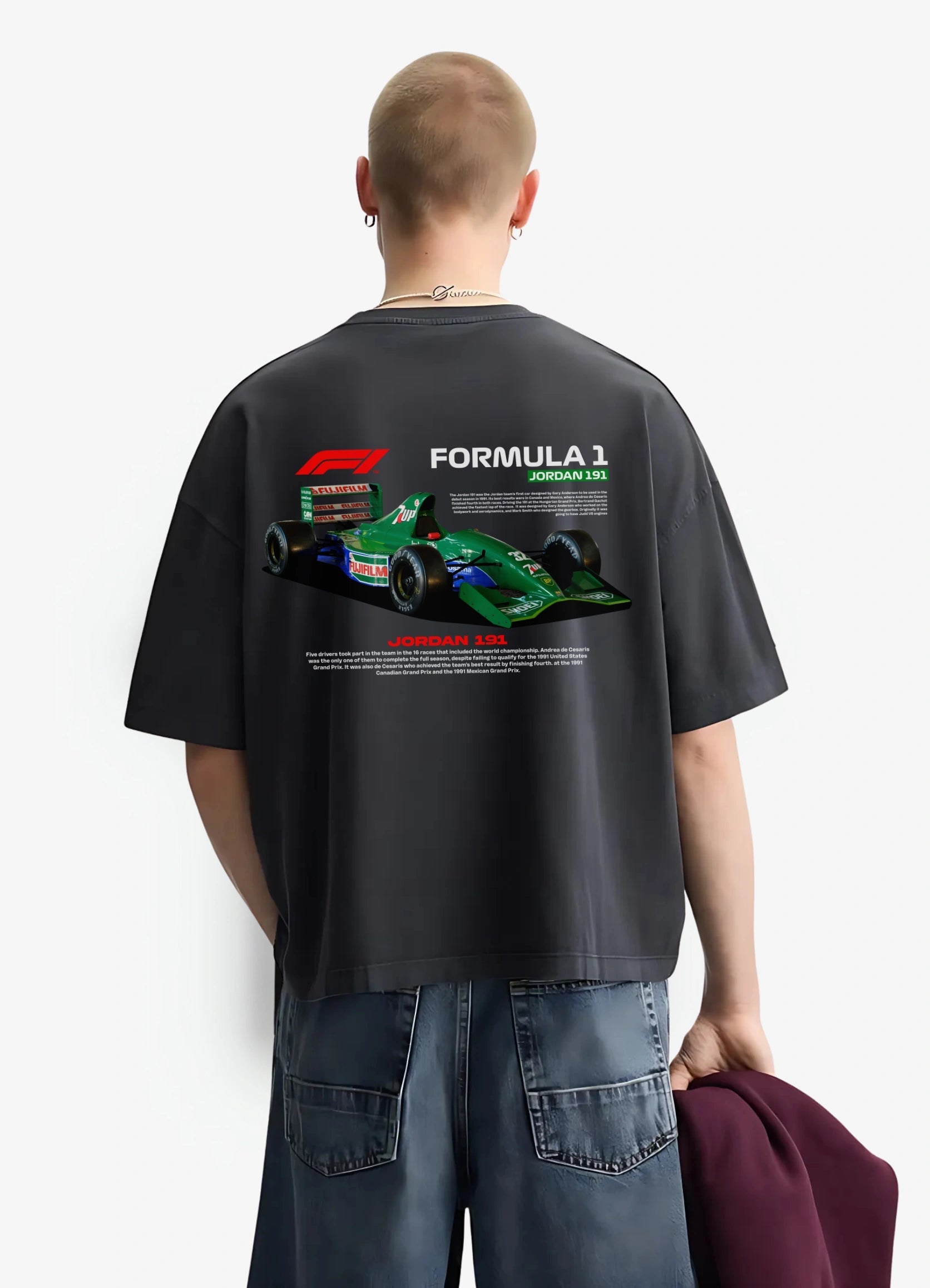 Fomula 1 jordan 191 Oversized T-shirt Black - Strells