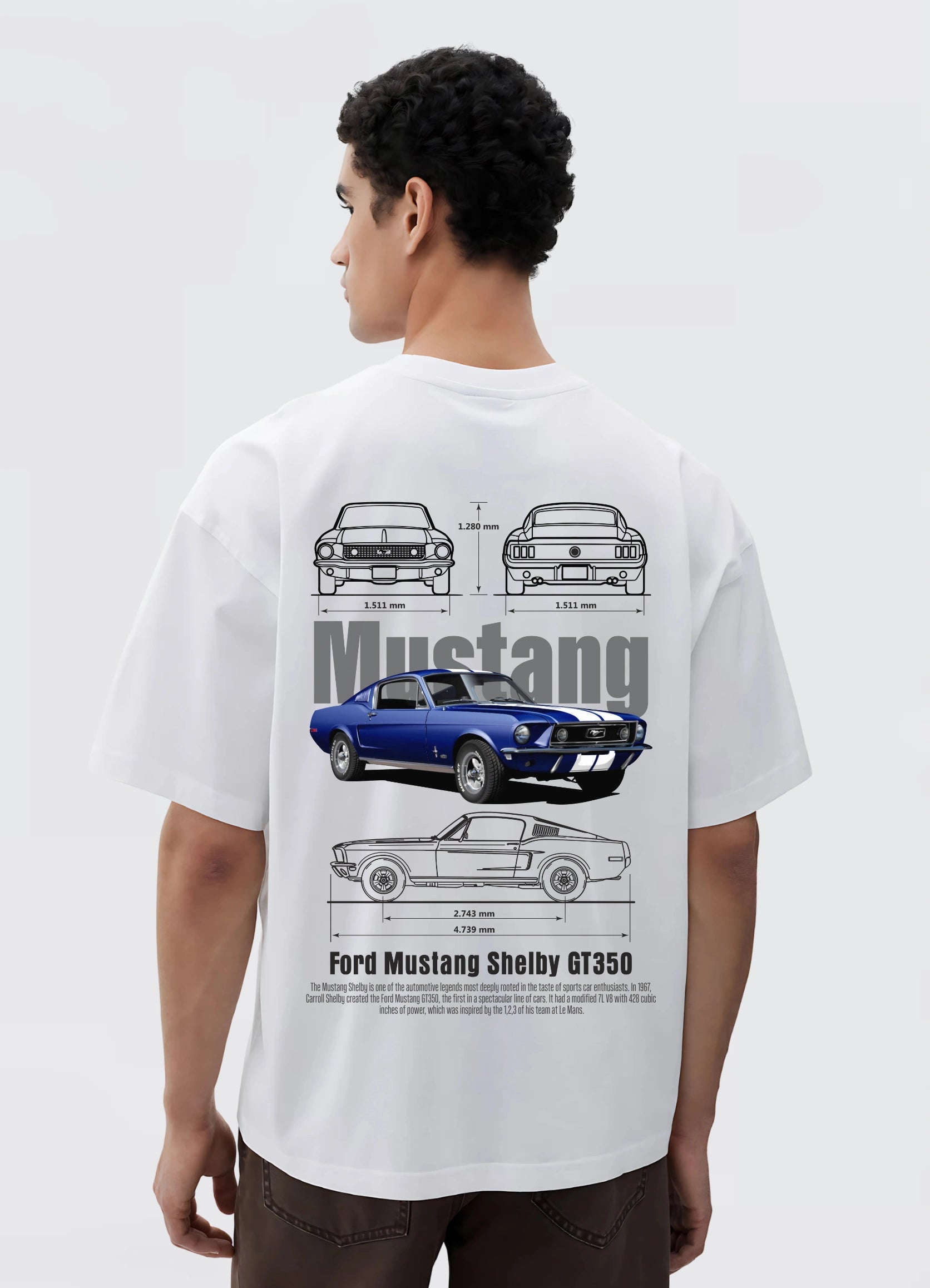 Ford Mustang GT350 Oversized T-shirt Off - white - Strells
