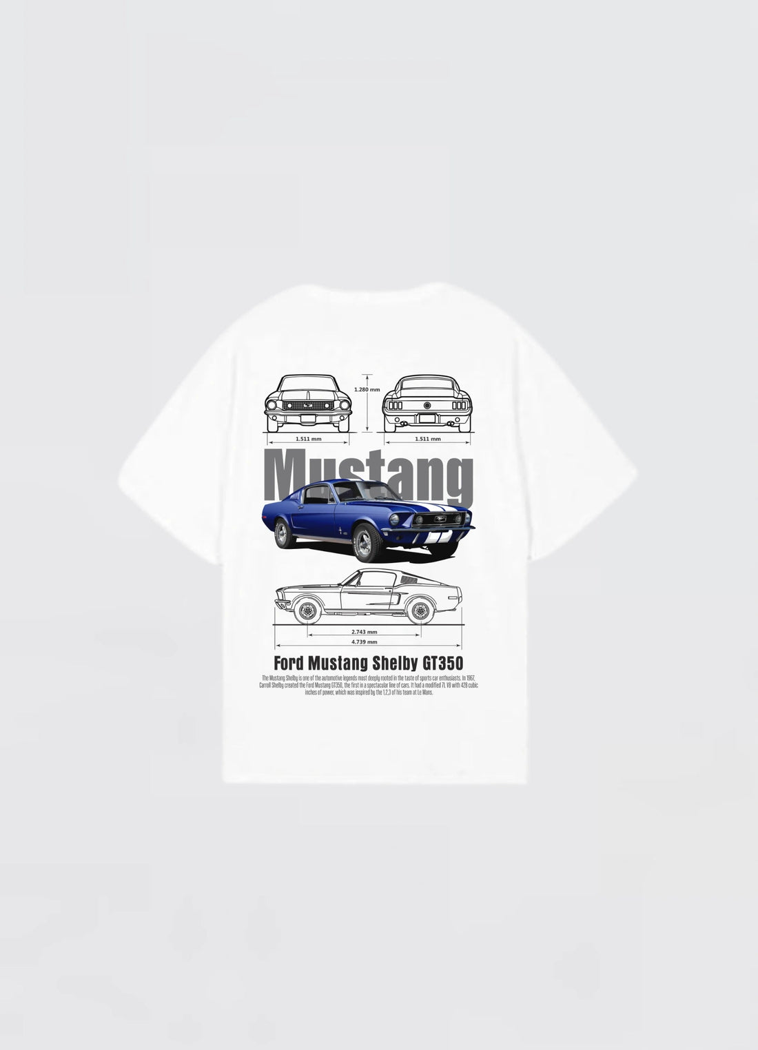 Ford Mustang GT350 Oversized T-shirt Off - white - Strells