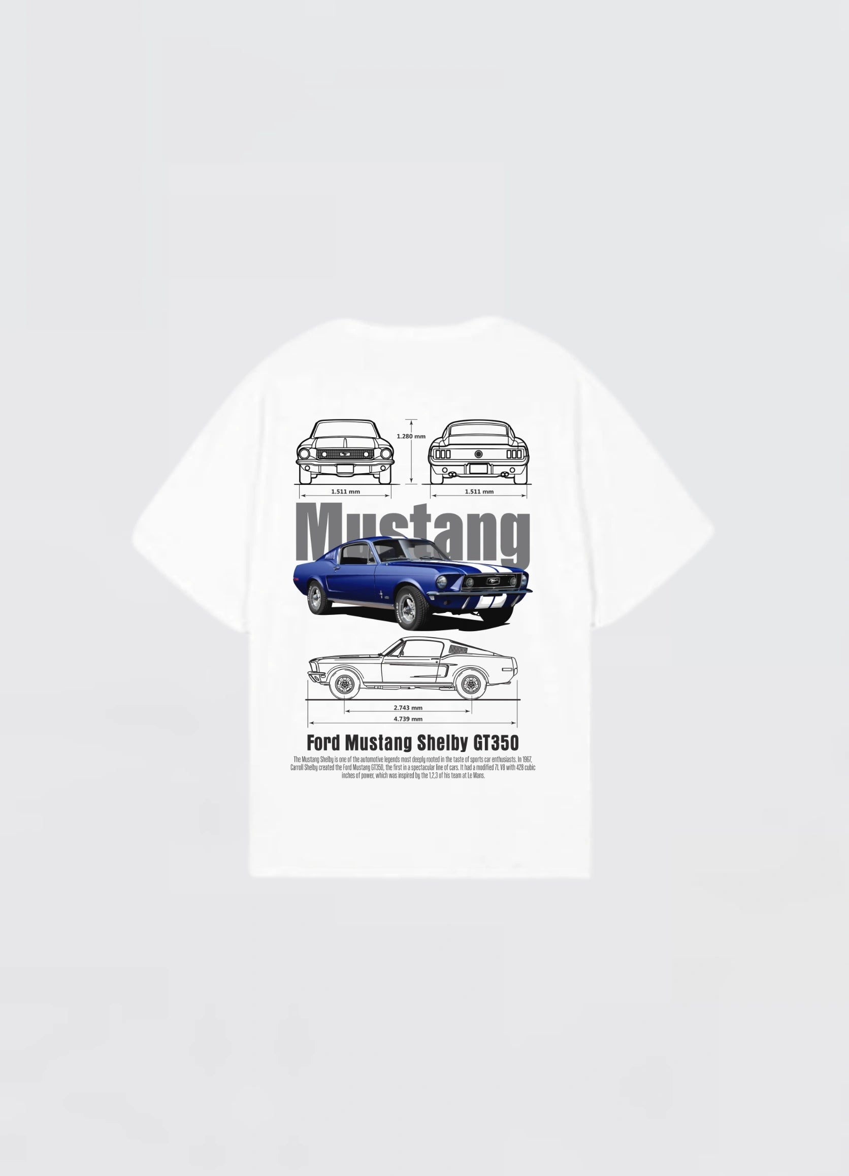 Ford Mustang GT350 Oversized T-shirt Off - white - Strells