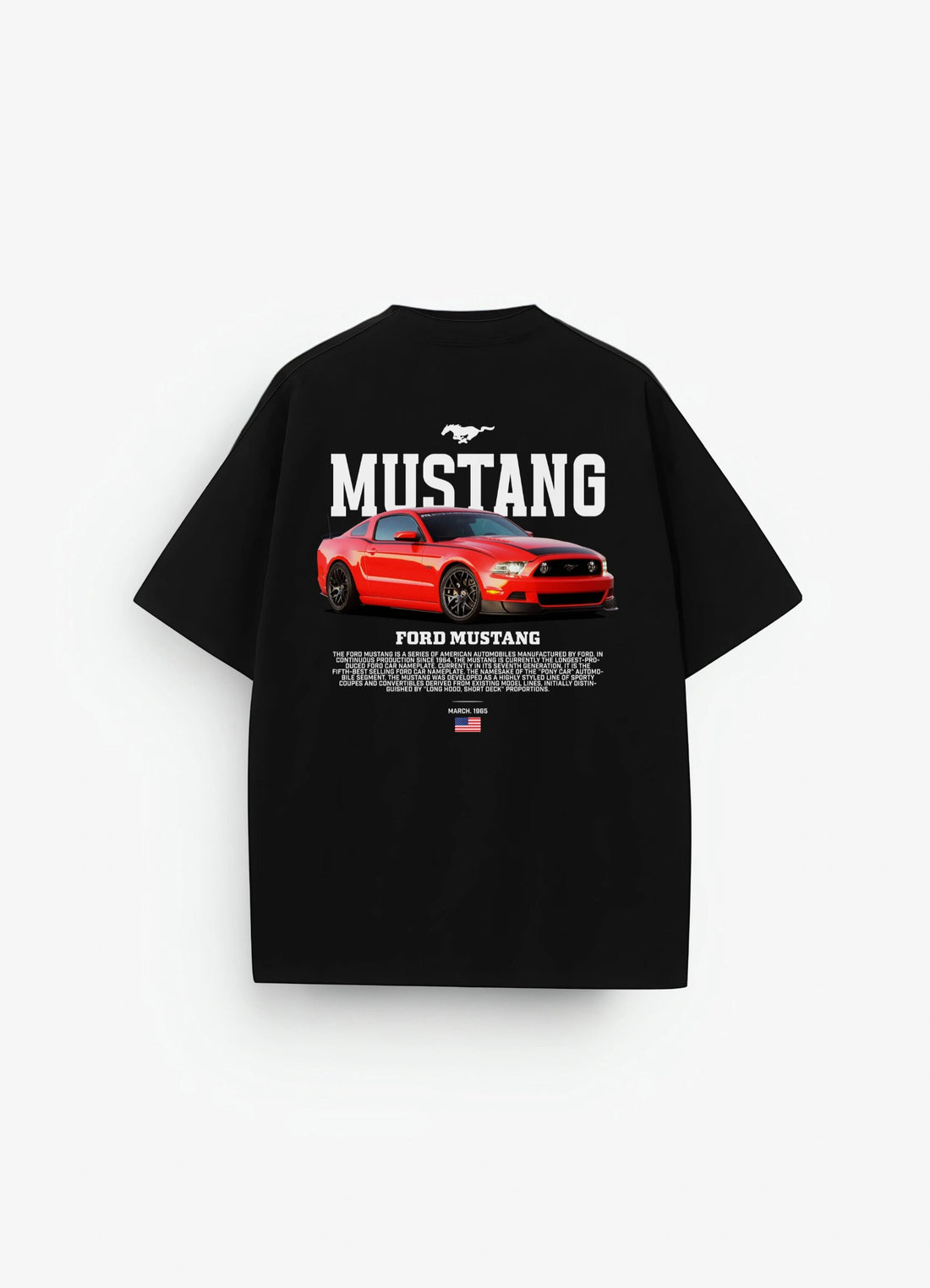 Ford Mustang Oversized T-shirt Black - Strells