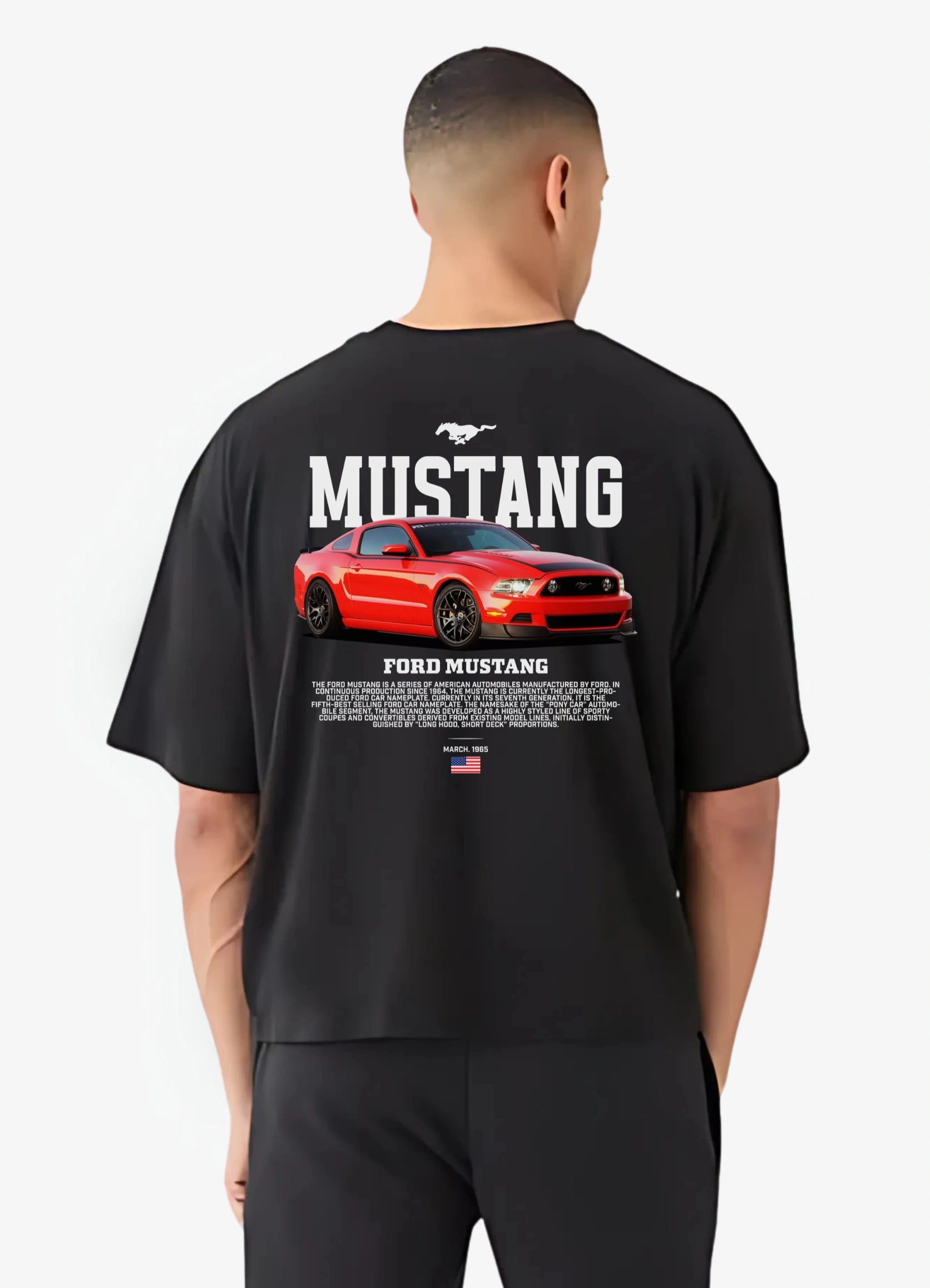 Ford Mustang Oversized T-shirt Black - Strells
