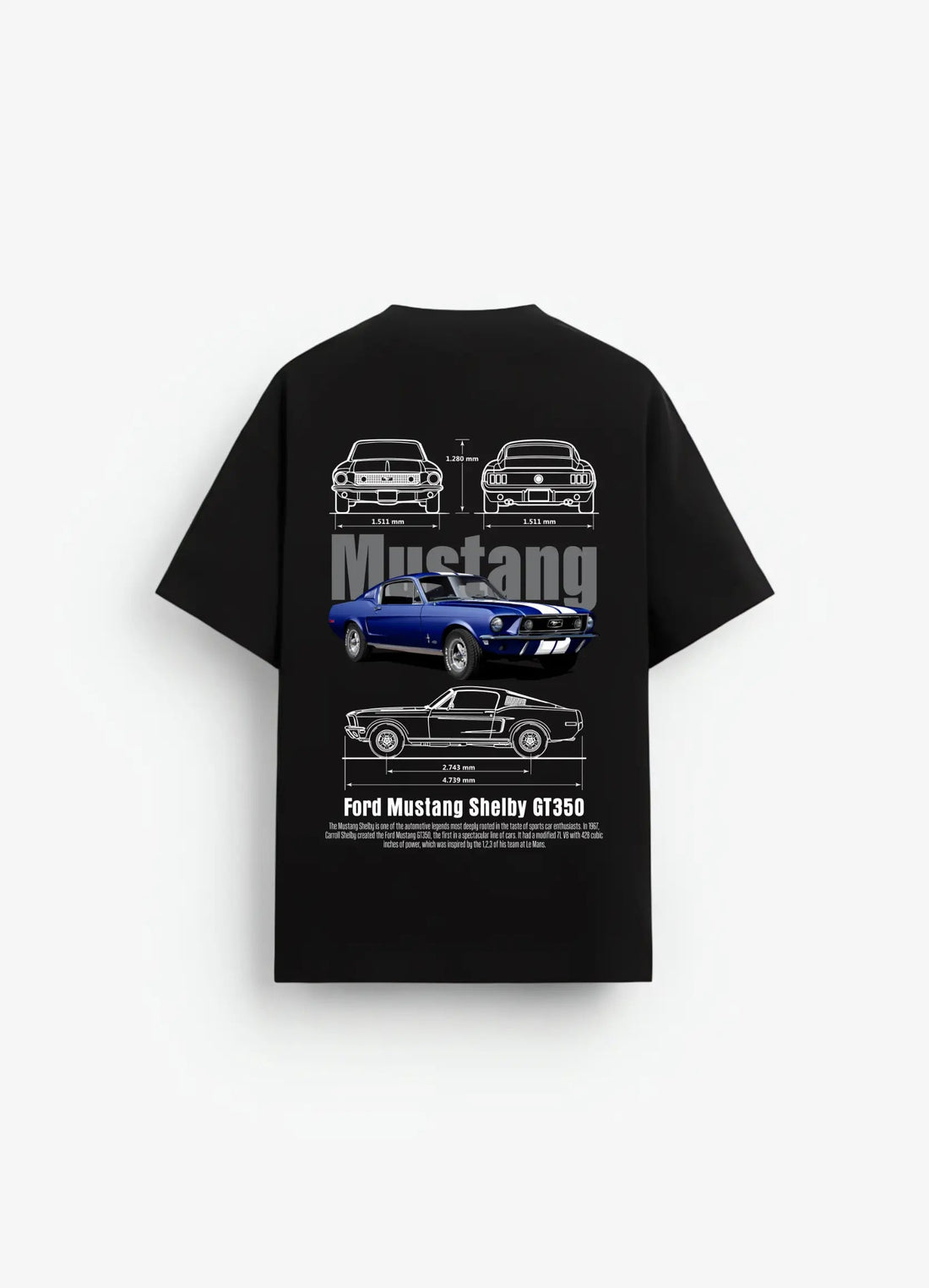 Ford Mustang Shelby GT650 Oversized T-shirt Black - Strells