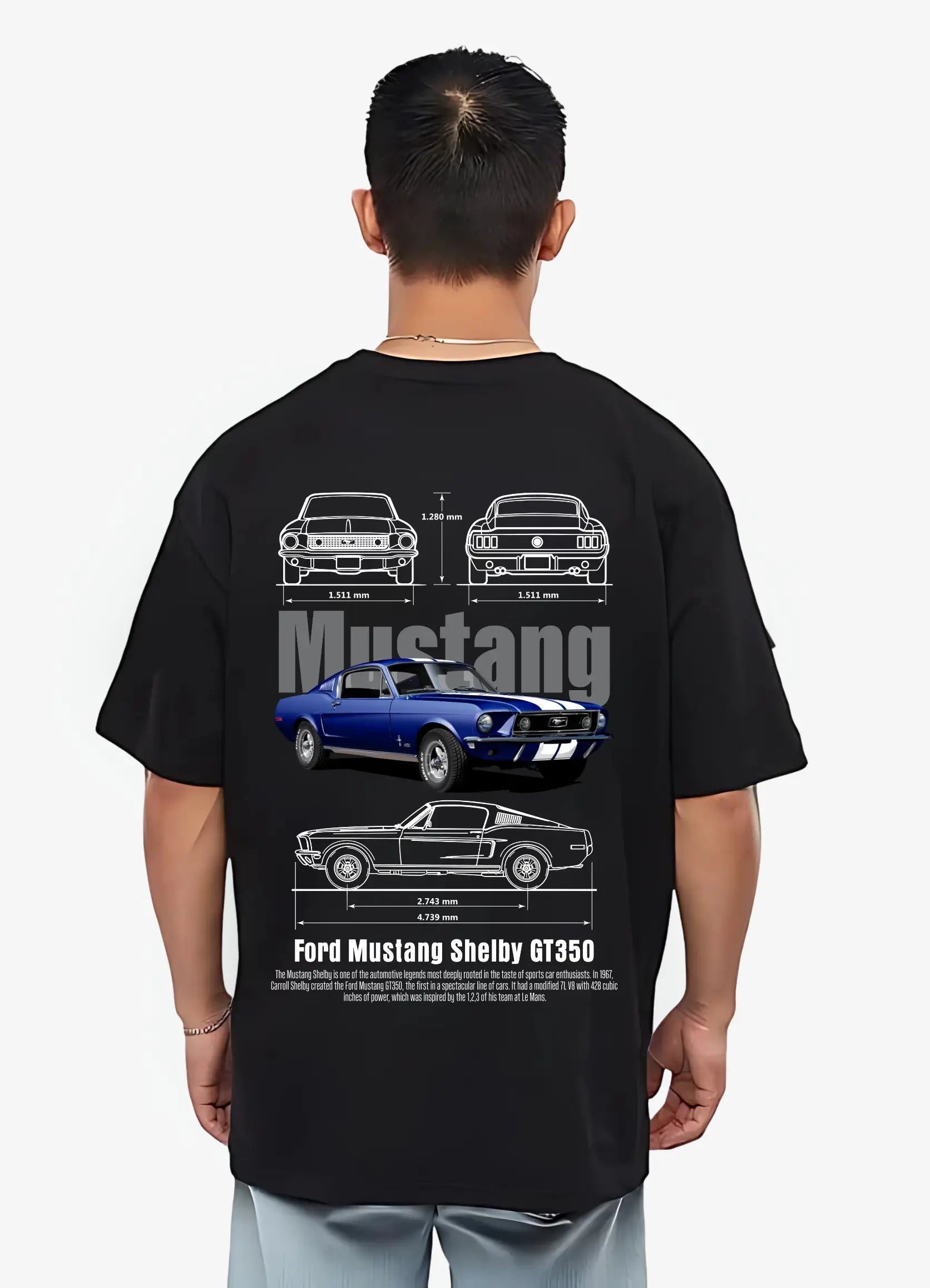 Ford Mustang Shelby GT650 Oversized T-shirt Black - Strells