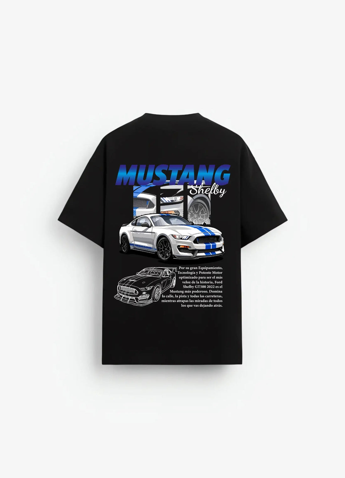 Ford Mustang Shelby Oversized T-shirt Black - Strells