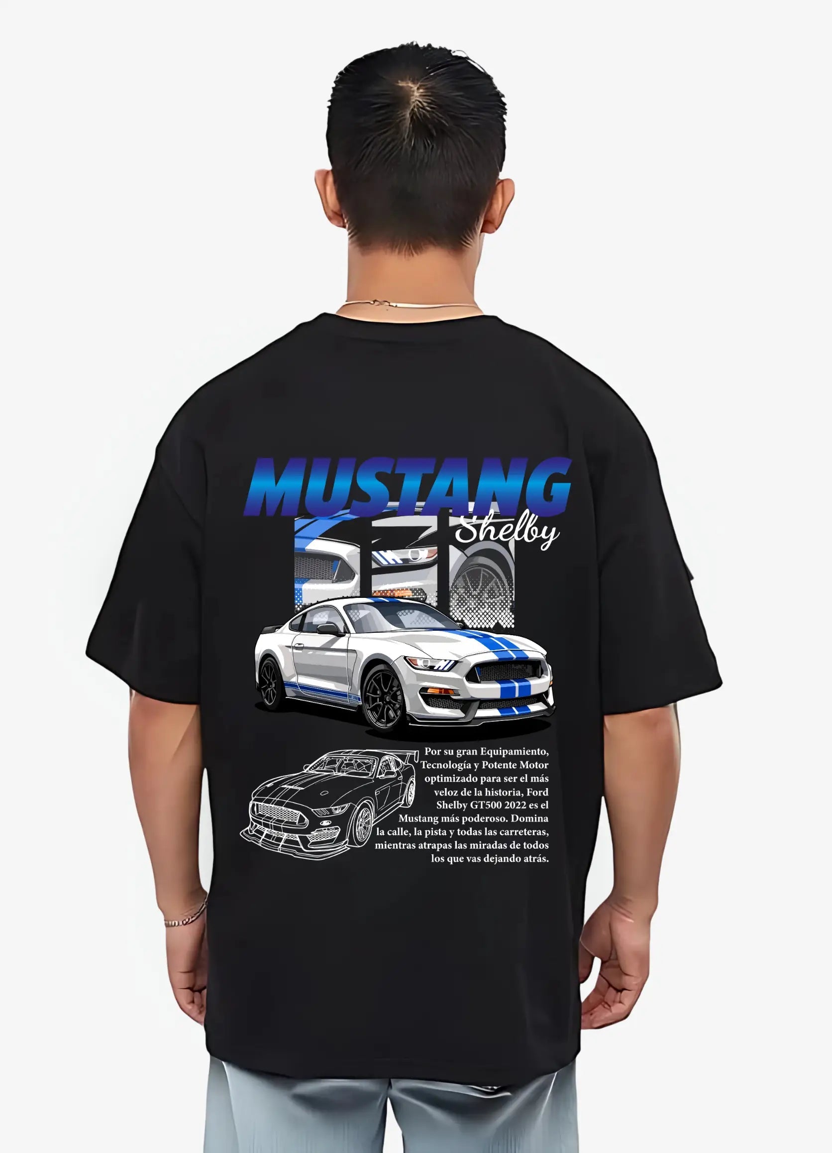 Ford Mustang Shelby Oversized T-shirt Black - Strells
