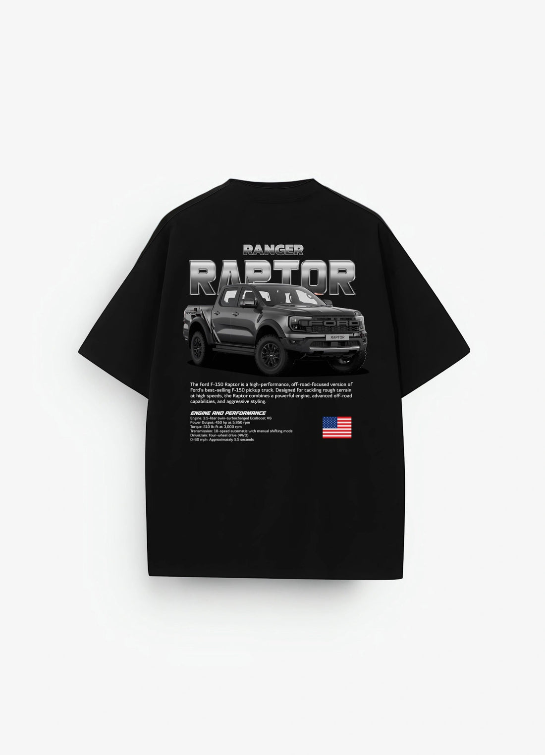 Ford Raptor Oversized T-shirt Black - Strells