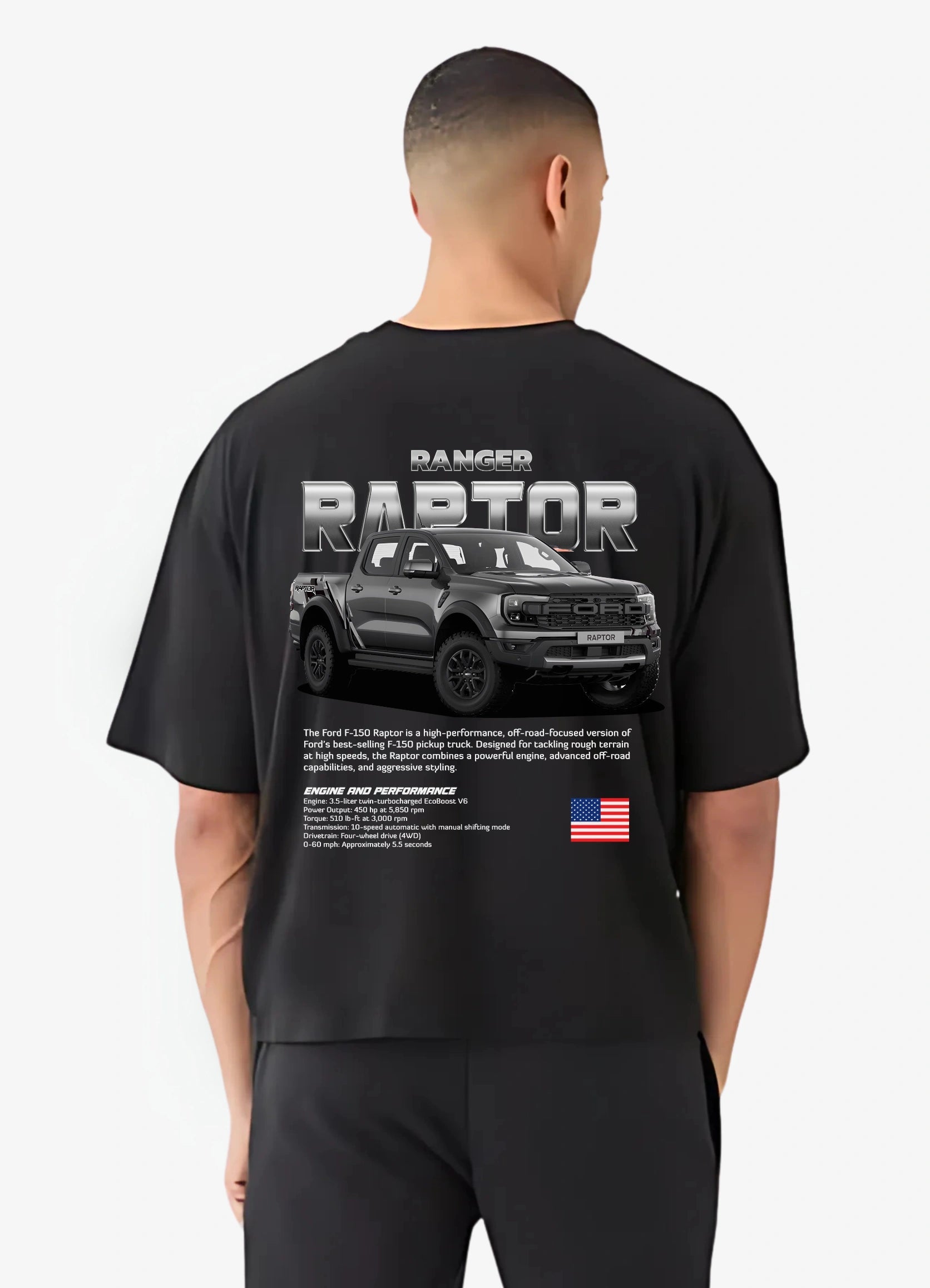 Ford Raptor Oversized T-shirt Black - Strells