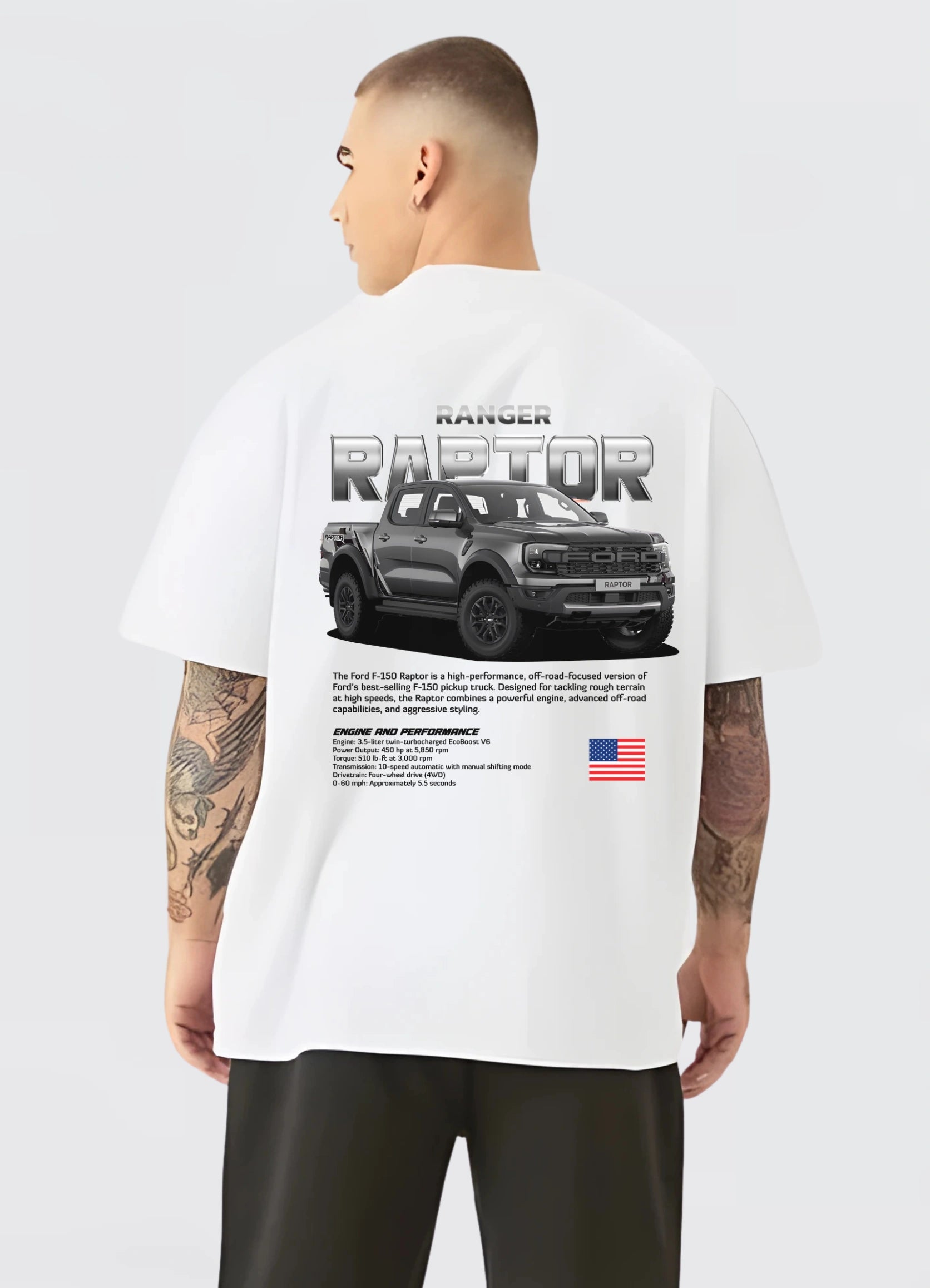 Ford Raptor Oversized T-shirt Off - white - Strells