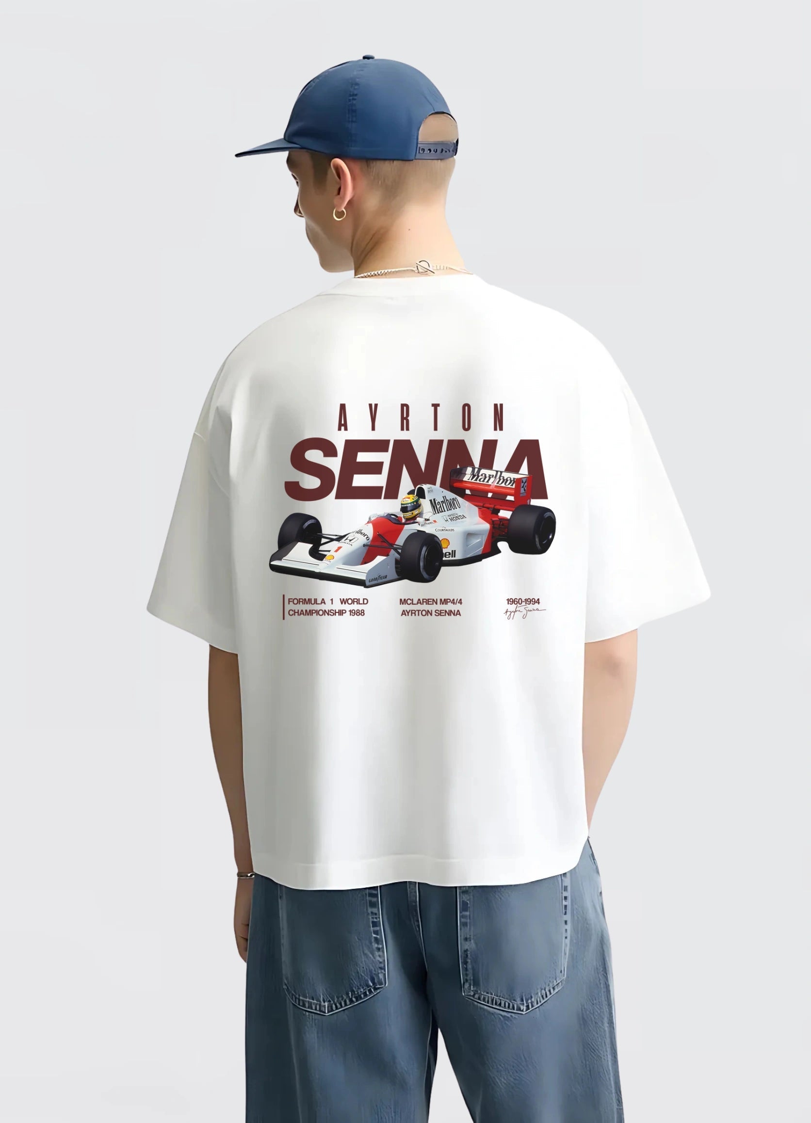 Formula 1 Ayrton Oversized T-shirt Off - white - Strells