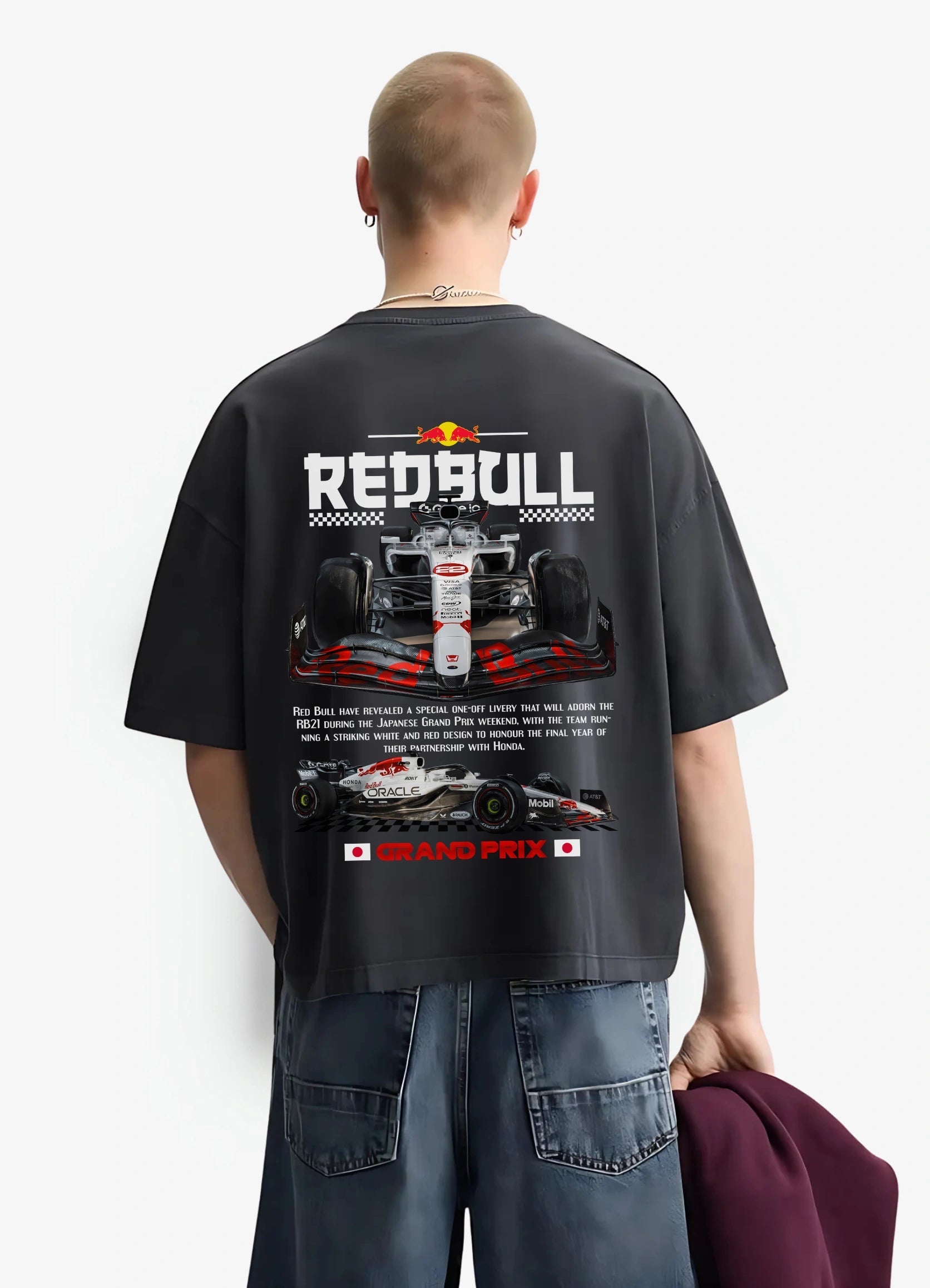 Formula 1 Red bull Racing Oversized T-shirt Black - Strells