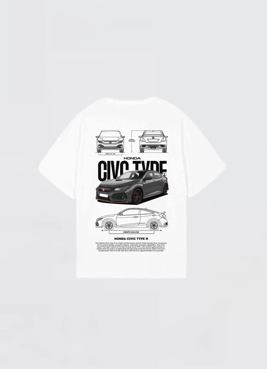 Honda Civic Type R Oversized T-shirt Off - white - Strells