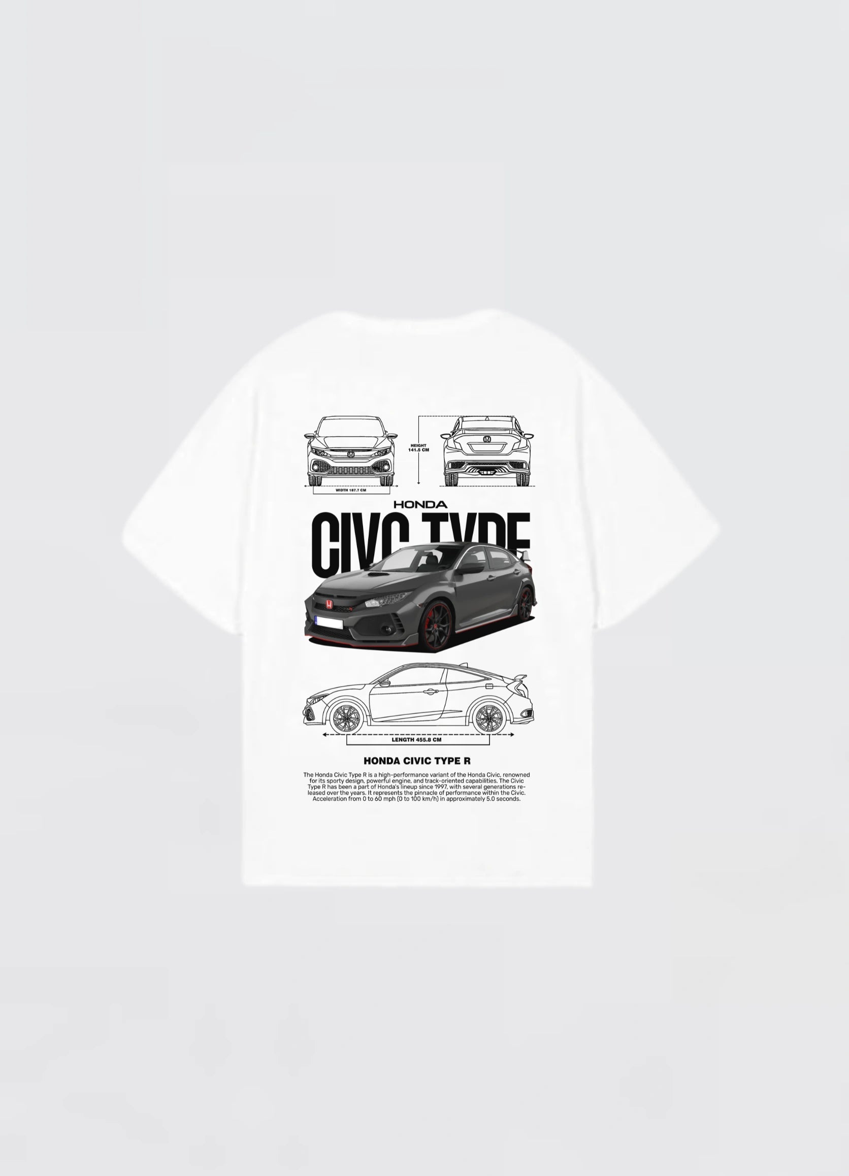 Honda Civic Type R Oversized T-shirt Off - white - Strells