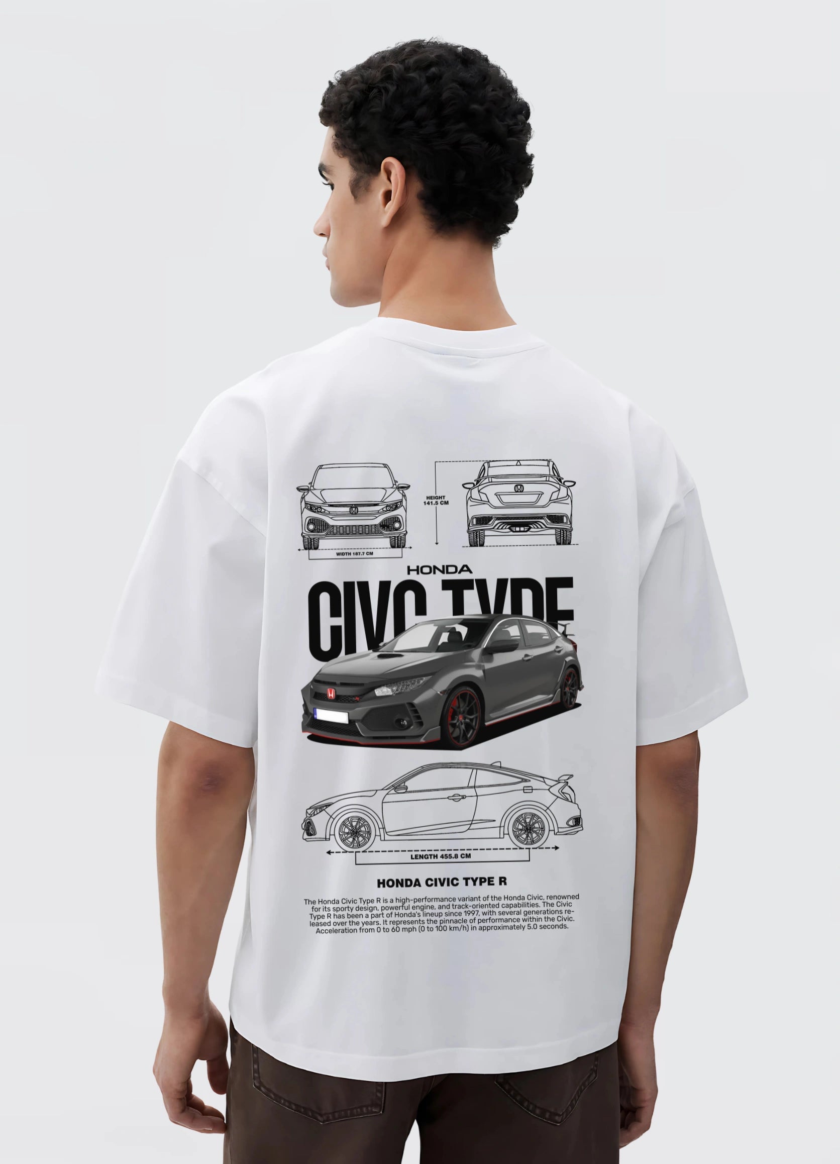 Honda Civic Type R Oversized T-shirt Off - white - Strells
