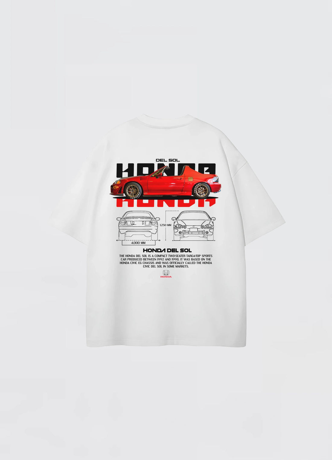 Honda Del Sol Oversized T-shirt Off - white - Strells