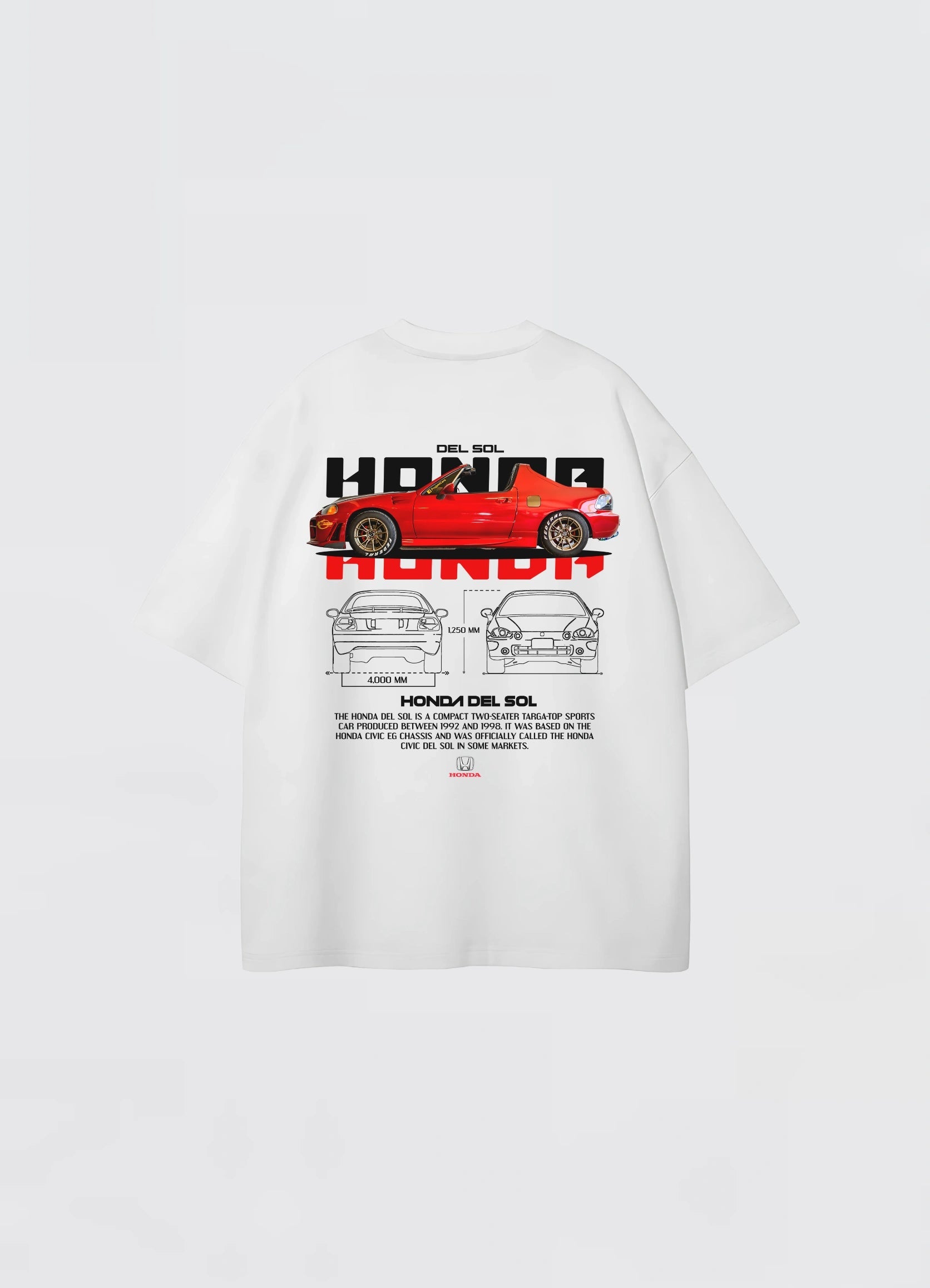 Honda Del Sol Oversized T-shirt Off - white - Strells