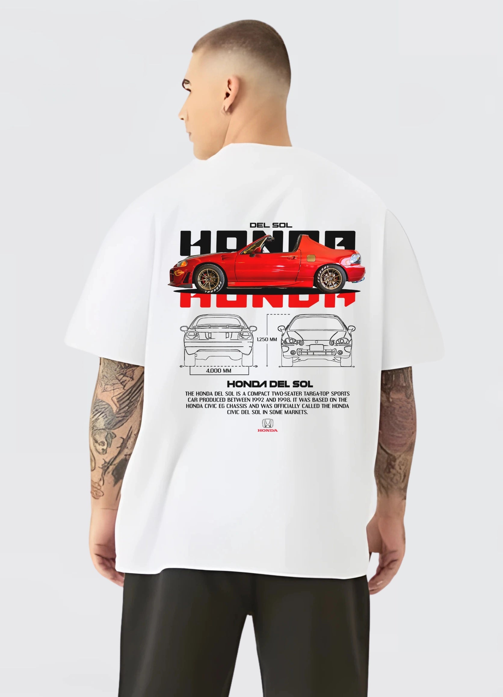 Honda Del Sol Oversized T-shirt Off - white - Strells