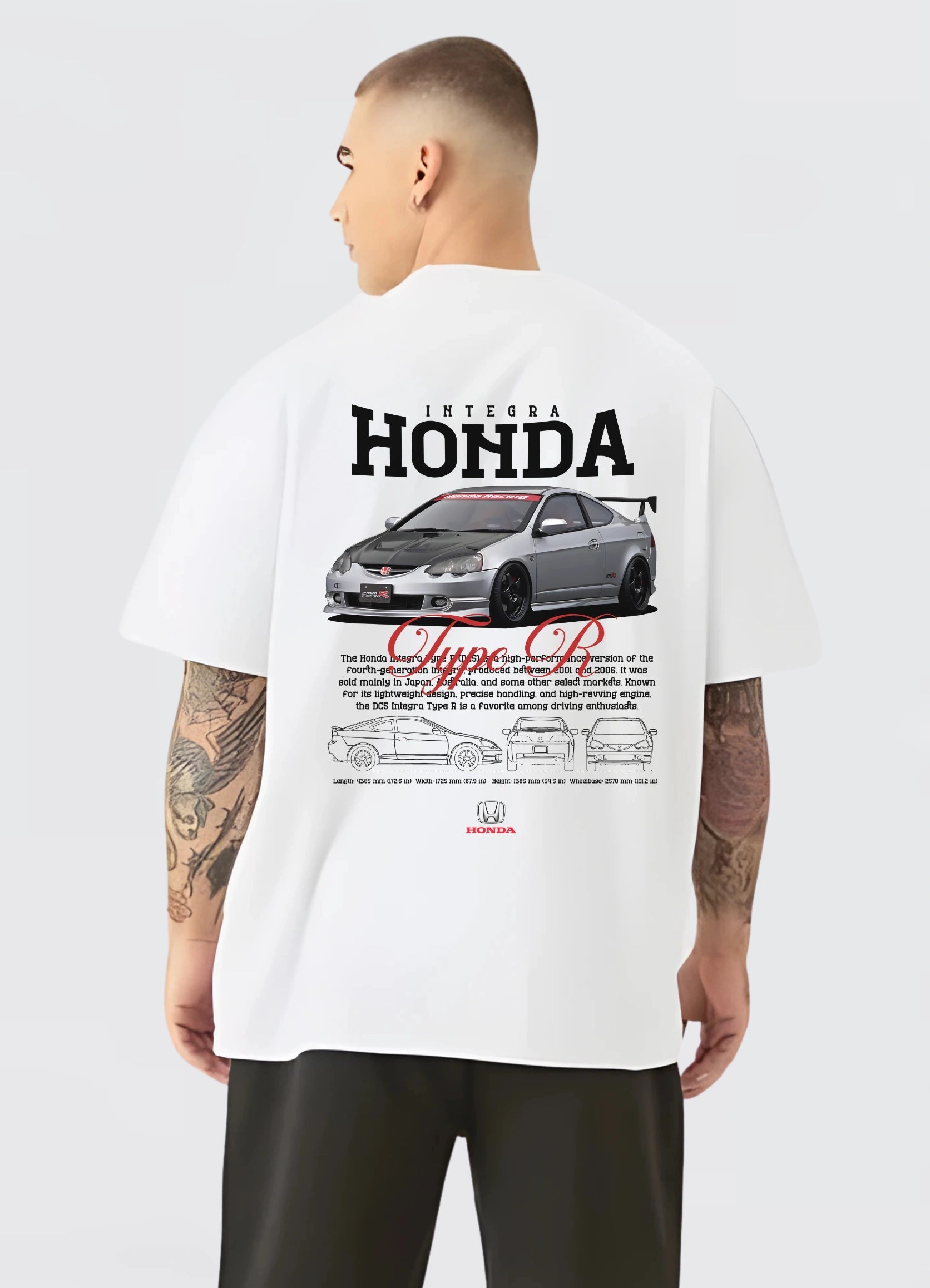 Honda Integra Type R Oversized T-shirt Off - white - Strells
