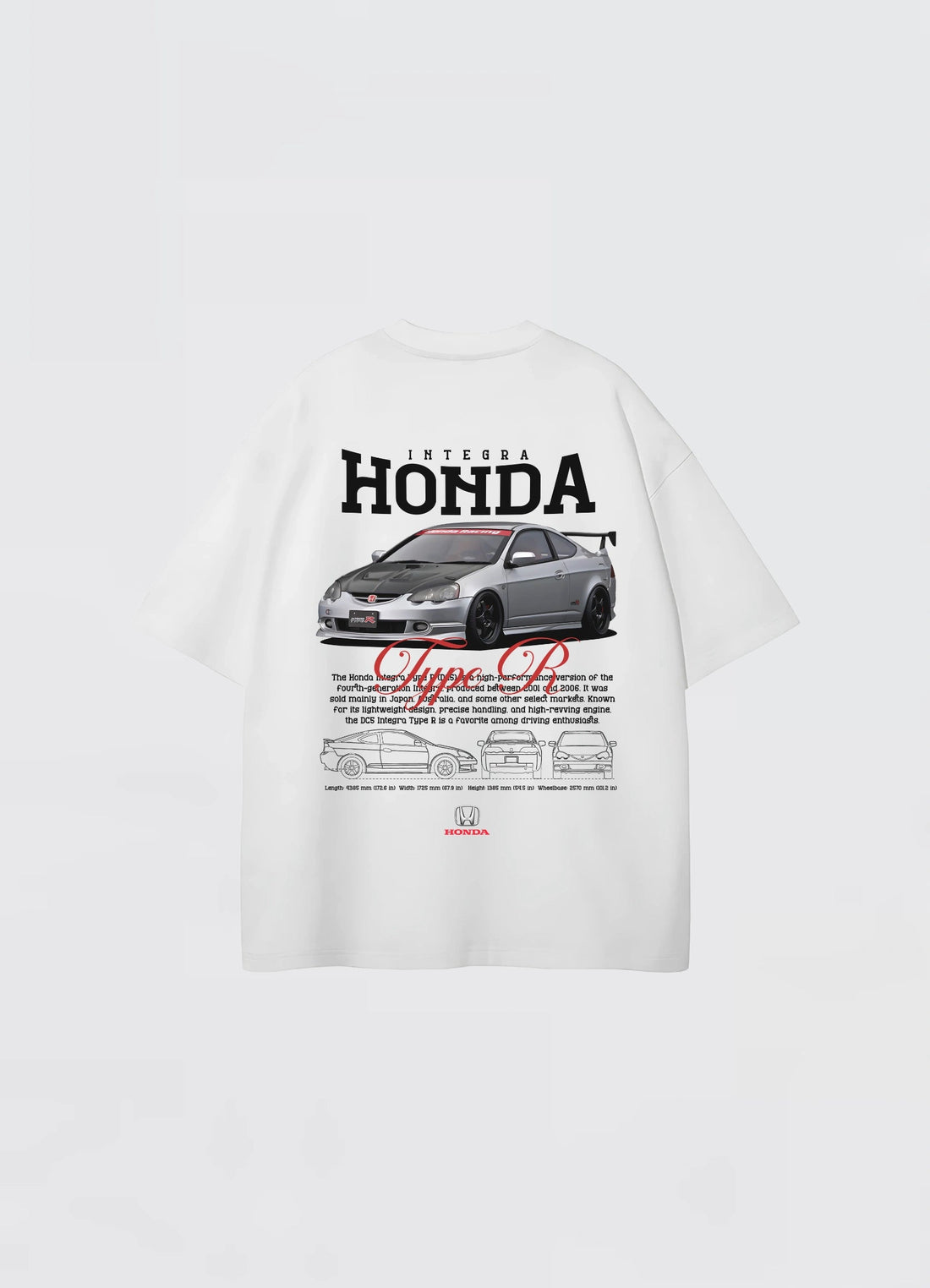 Honda Integra Type R Oversized T-shirt Off - white - Strells