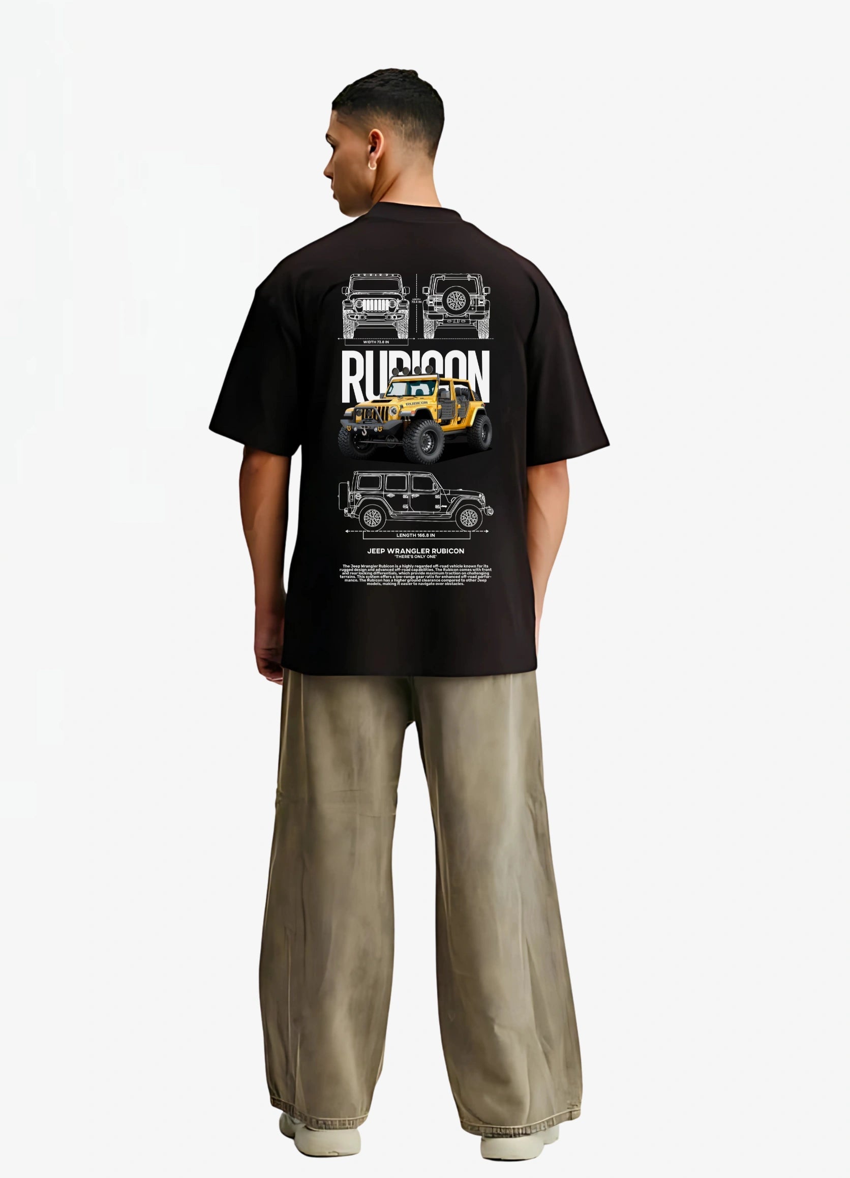 Jeep Wrangler Rubicon Oversized T-shirt Black - Strells